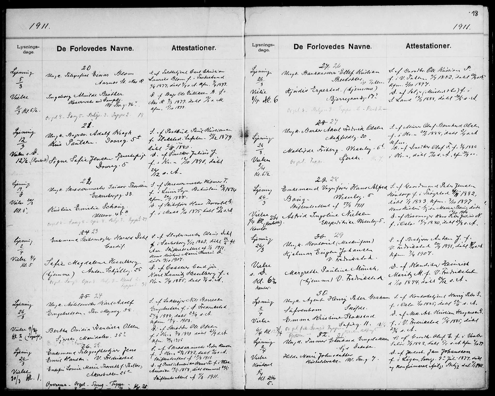 Gamle Aker prestekontor Kirkebøker, SAO/A-10617a/H/L0004: Banns register no. 4, 1909-1918, p. 18