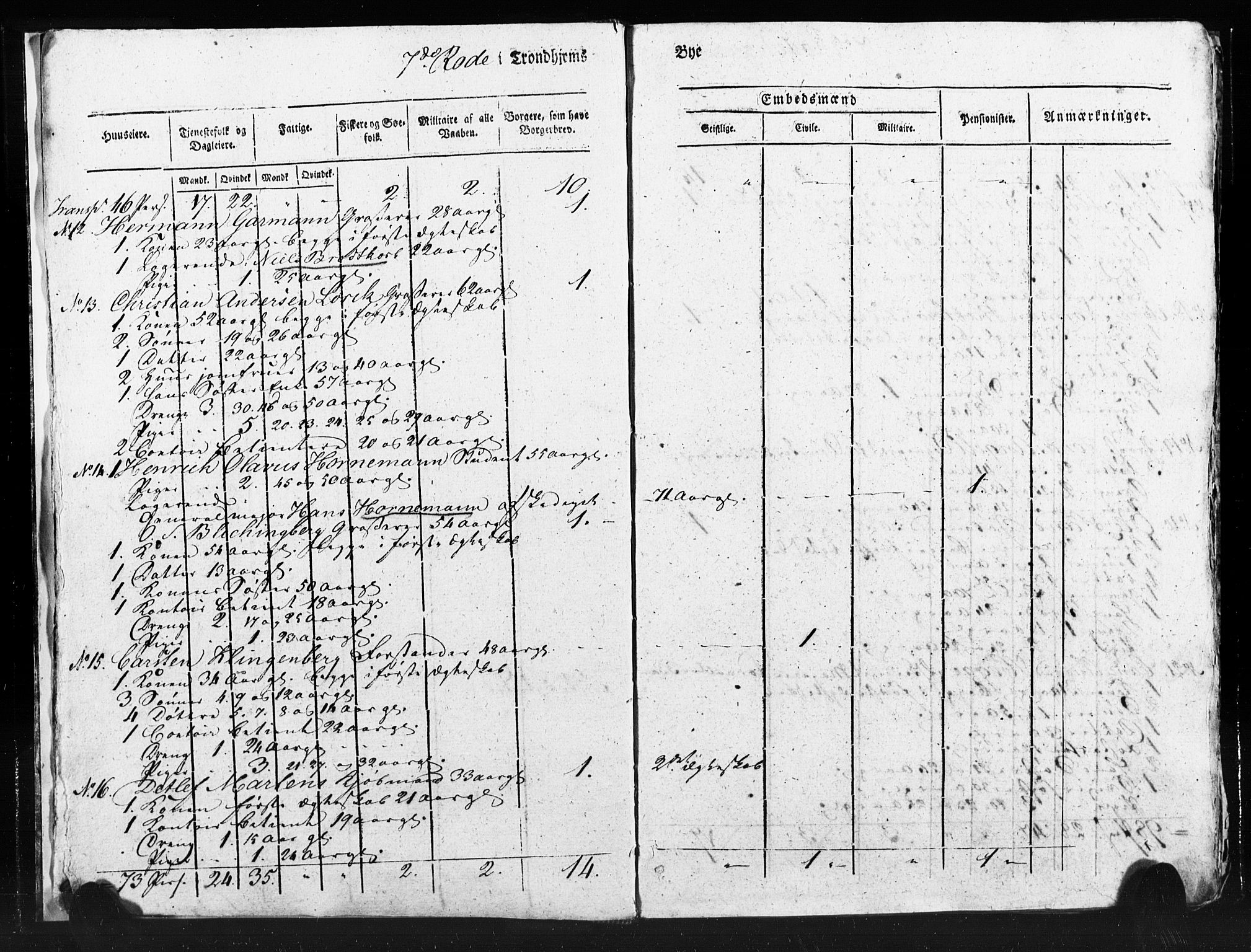SAT, Census 1815 for Trondheim (transcript), 1815, p. 200