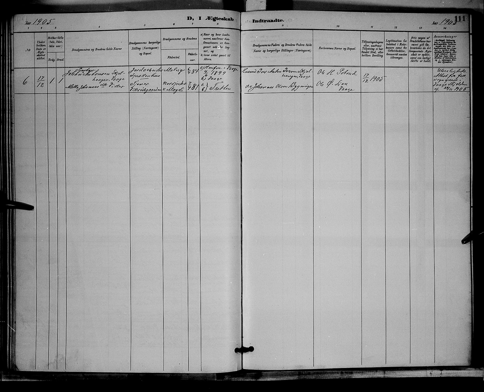 Øyer prestekontor, SAH/PREST-084/H/Ha/Hab/L0004: Parish register (copy) no. 4, 1894-1905, p. 111