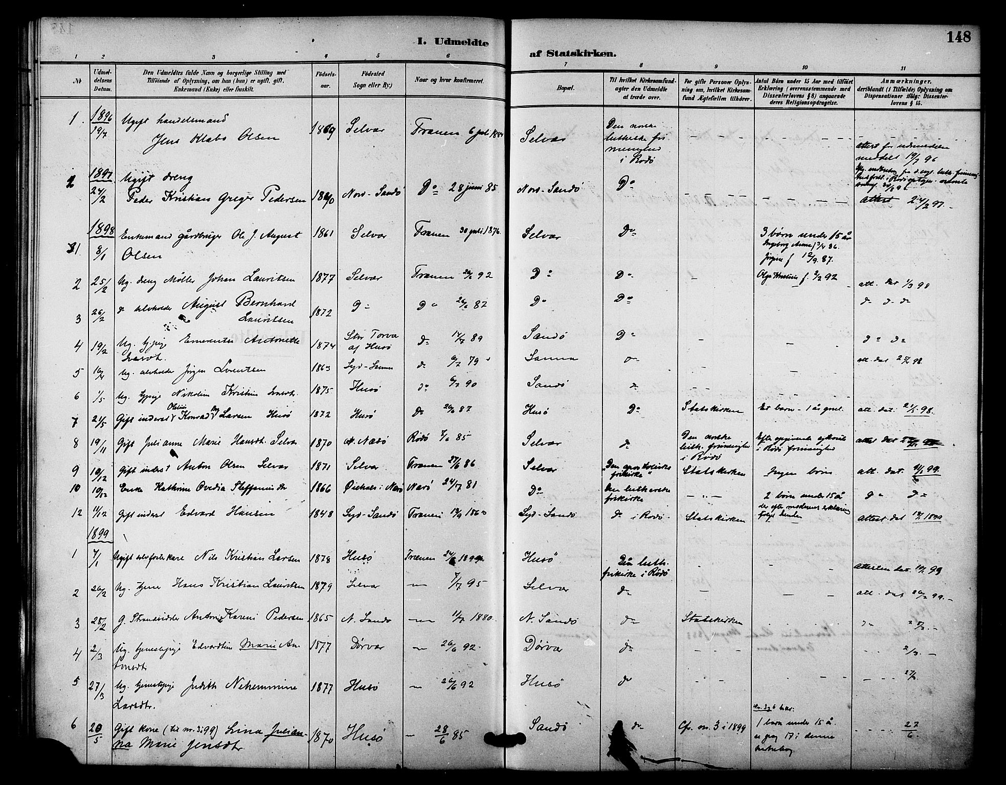 Ministerialprotokoller, klokkerbøker og fødselsregistre - Nordland, AV/SAT-A-1459/840/L0580: Parish register (official) no. 840A02, 1887-1909, p. 148