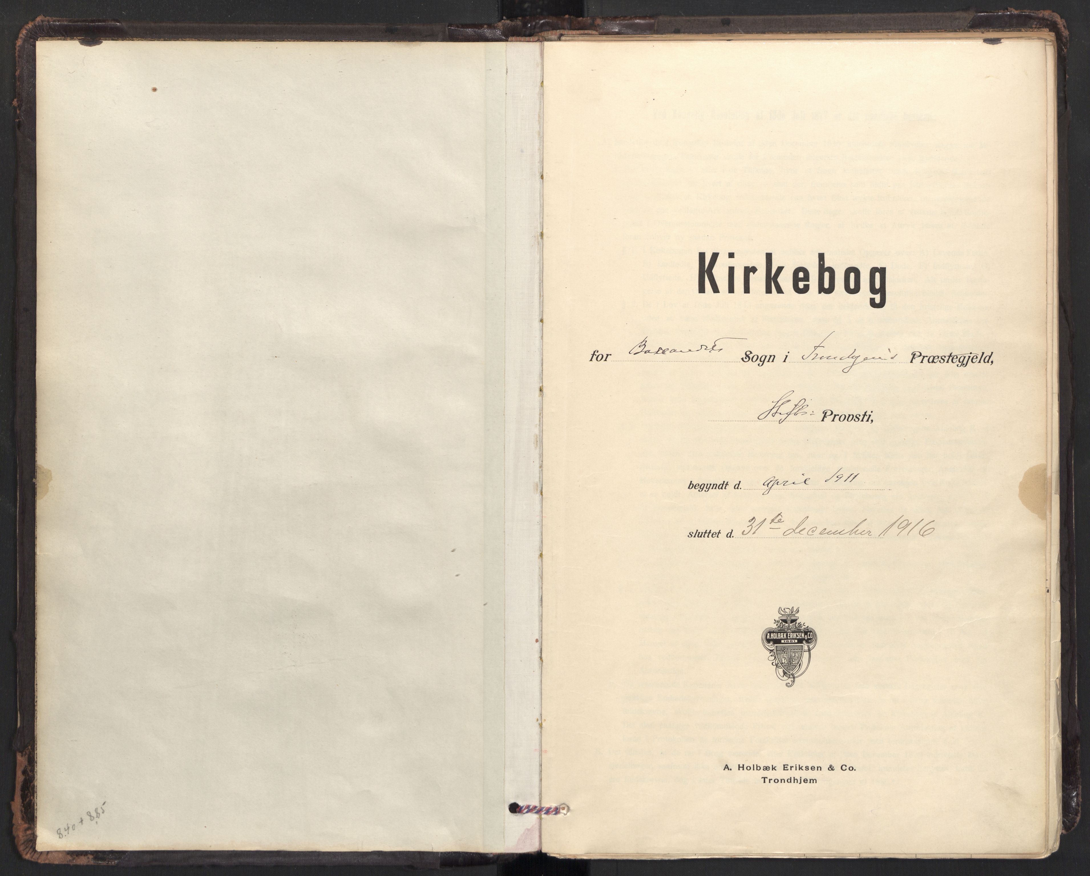 Ministerialprotokoller, klokkerbøker og fødselsregistre - Sør-Trøndelag, SAT/A-1456/604/L0204: Parish register (official) no. 604A24, 1911-1920