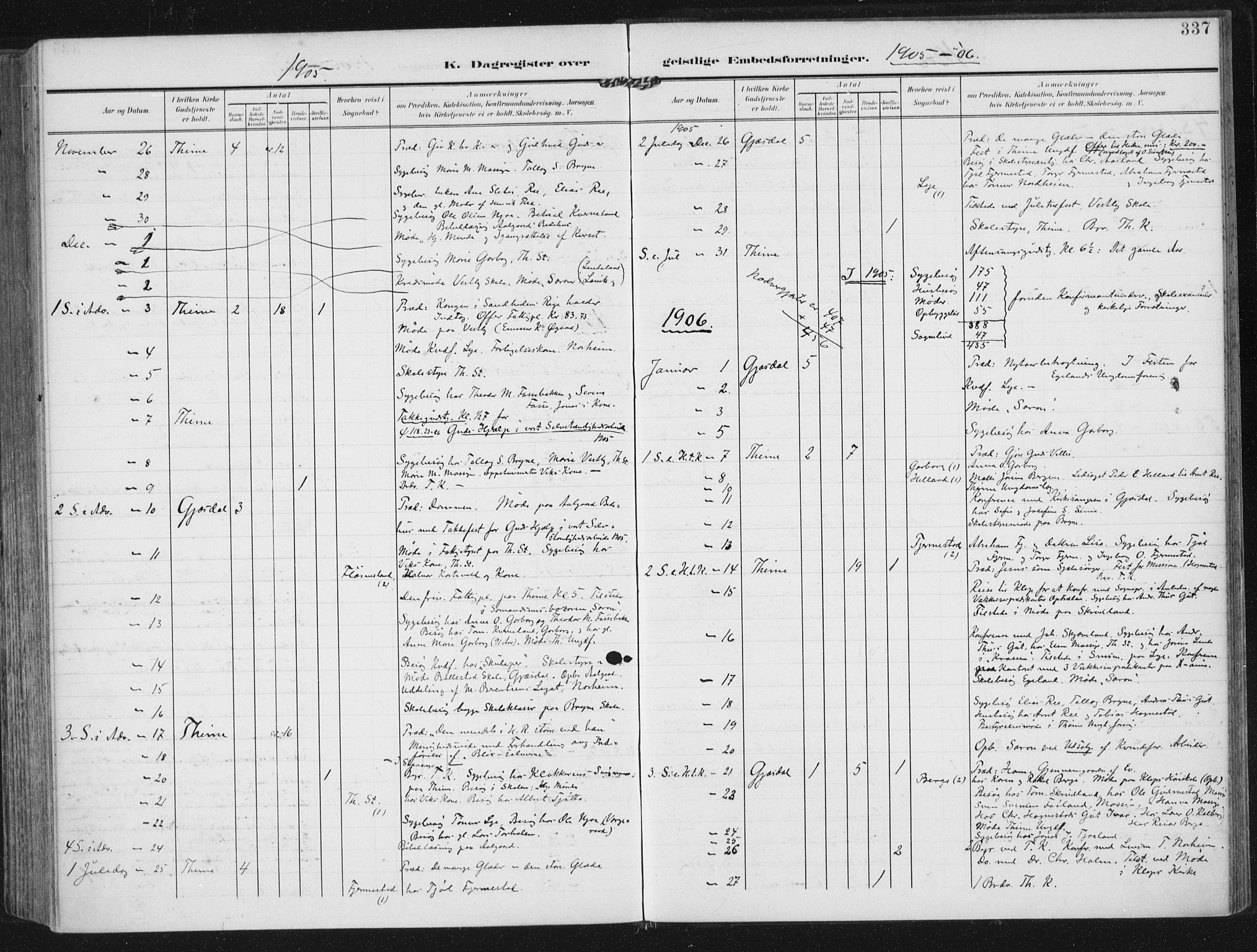 Lye sokneprestkontor, AV/SAST-A-101794/002/A/L0001: Parish register (official) no. A 12, 1904-1920, p. 337