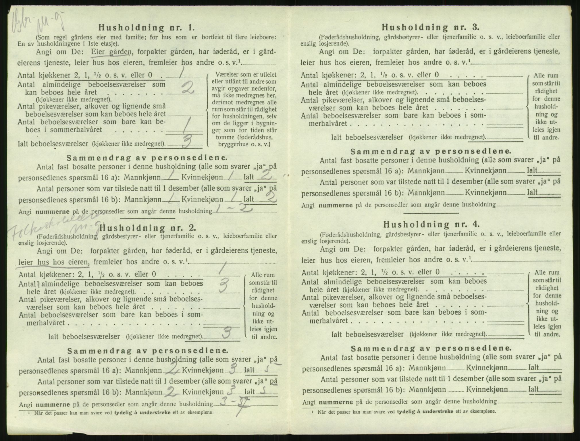 SAT, 1920 census for Borgund, 1920, p. 1707