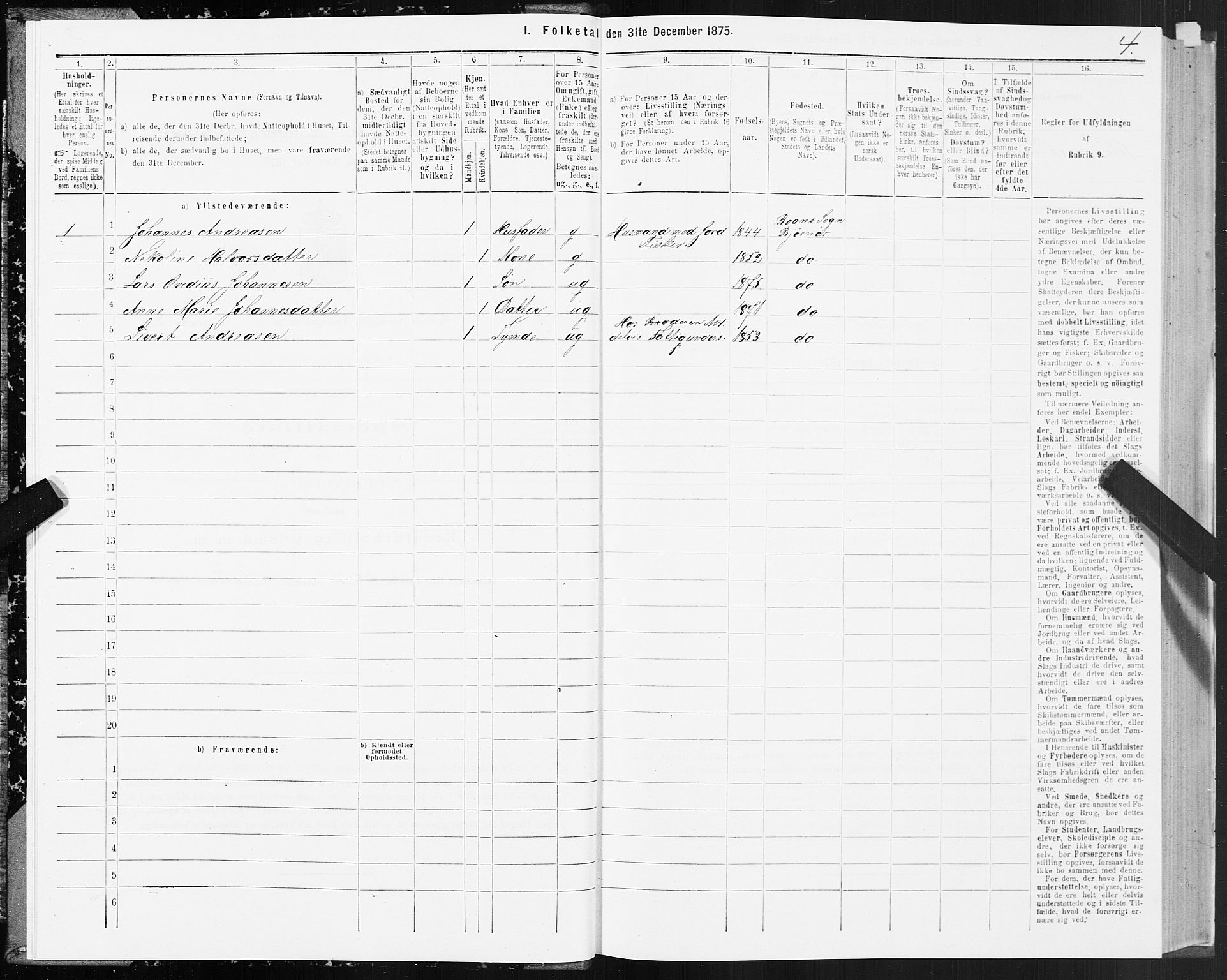 SAT, 1875 census for 1632P Bjørnør, 1875, p. 4004