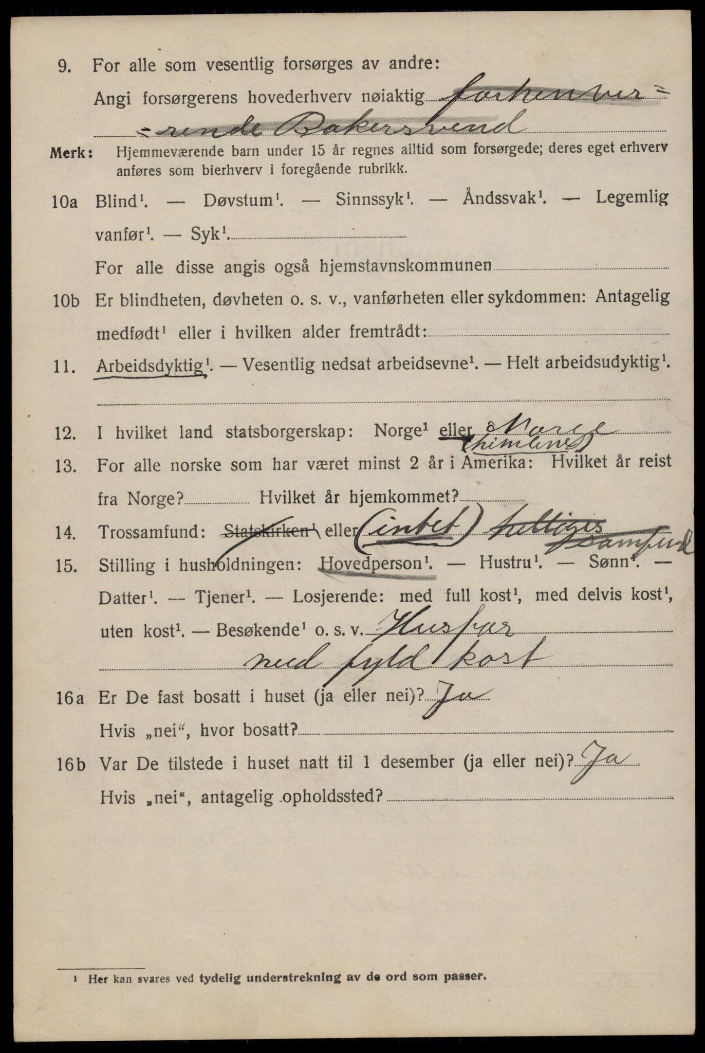 SAT, 1920 census for Trondheim, 1920, p. 143079