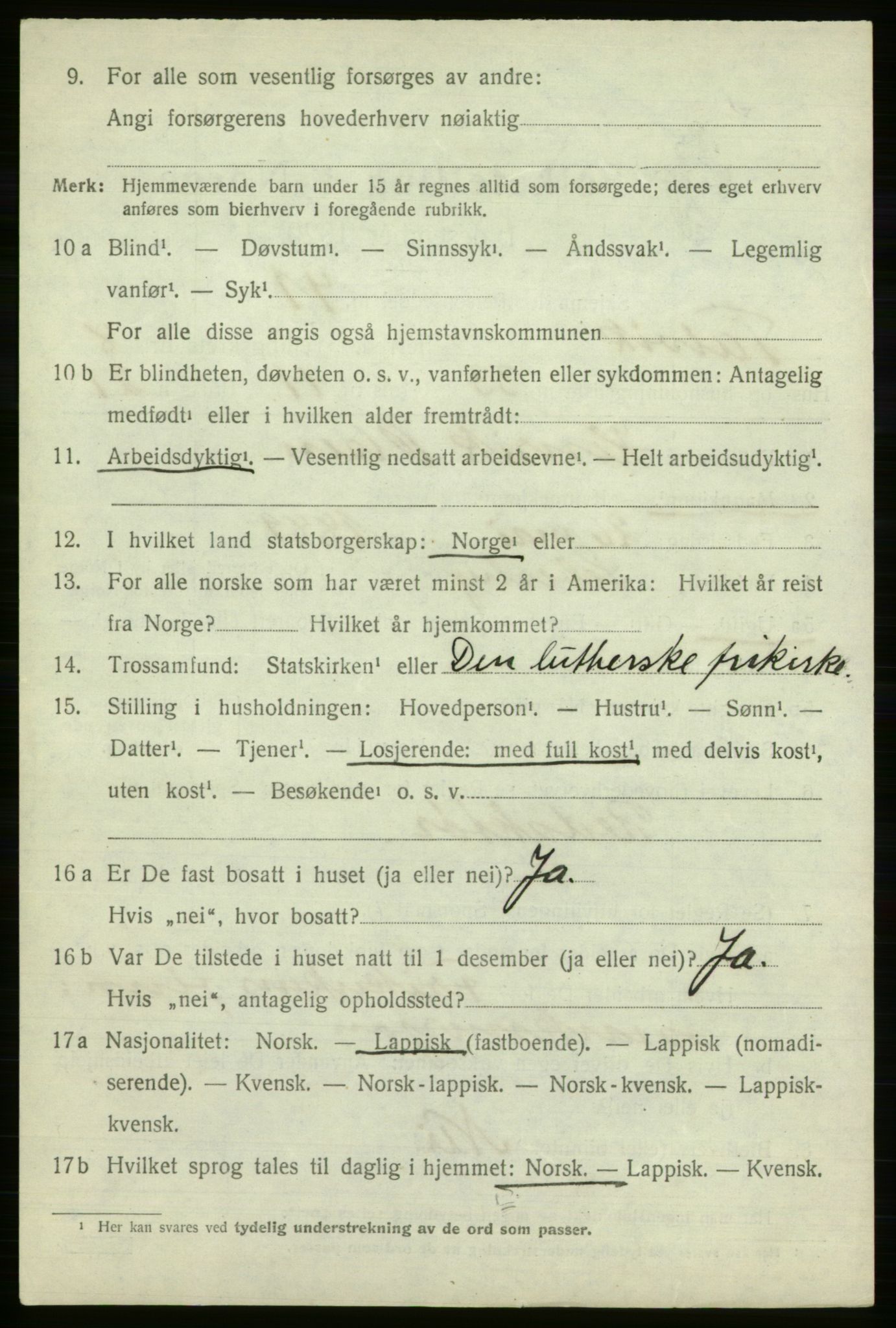 SATØ, 1920 census for Talvik, 1920, p. 5415