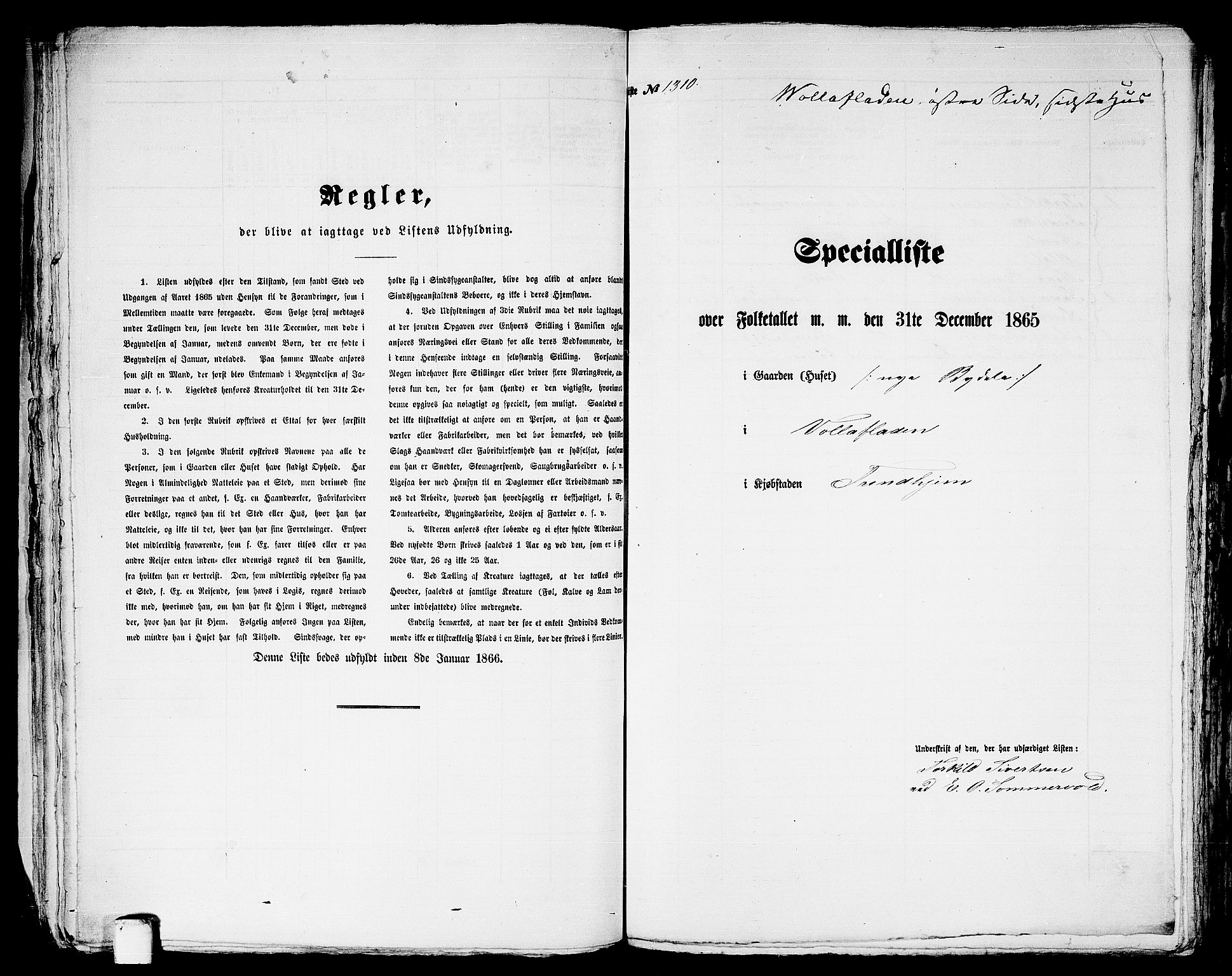 RA, 1865 census for Trondheim, 1865, p. 2719