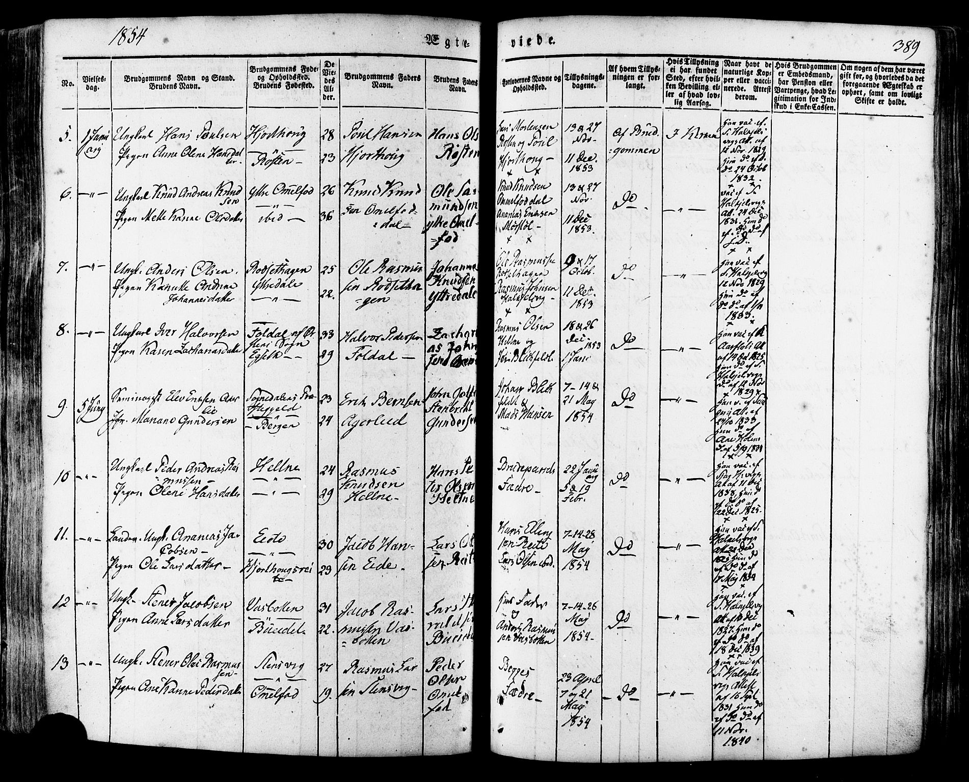 Ministerialprotokoller, klokkerbøker og fødselsregistre - Møre og Romsdal, SAT/A-1454/511/L0140: Parish register (official) no. 511A07, 1851-1878, p. 389