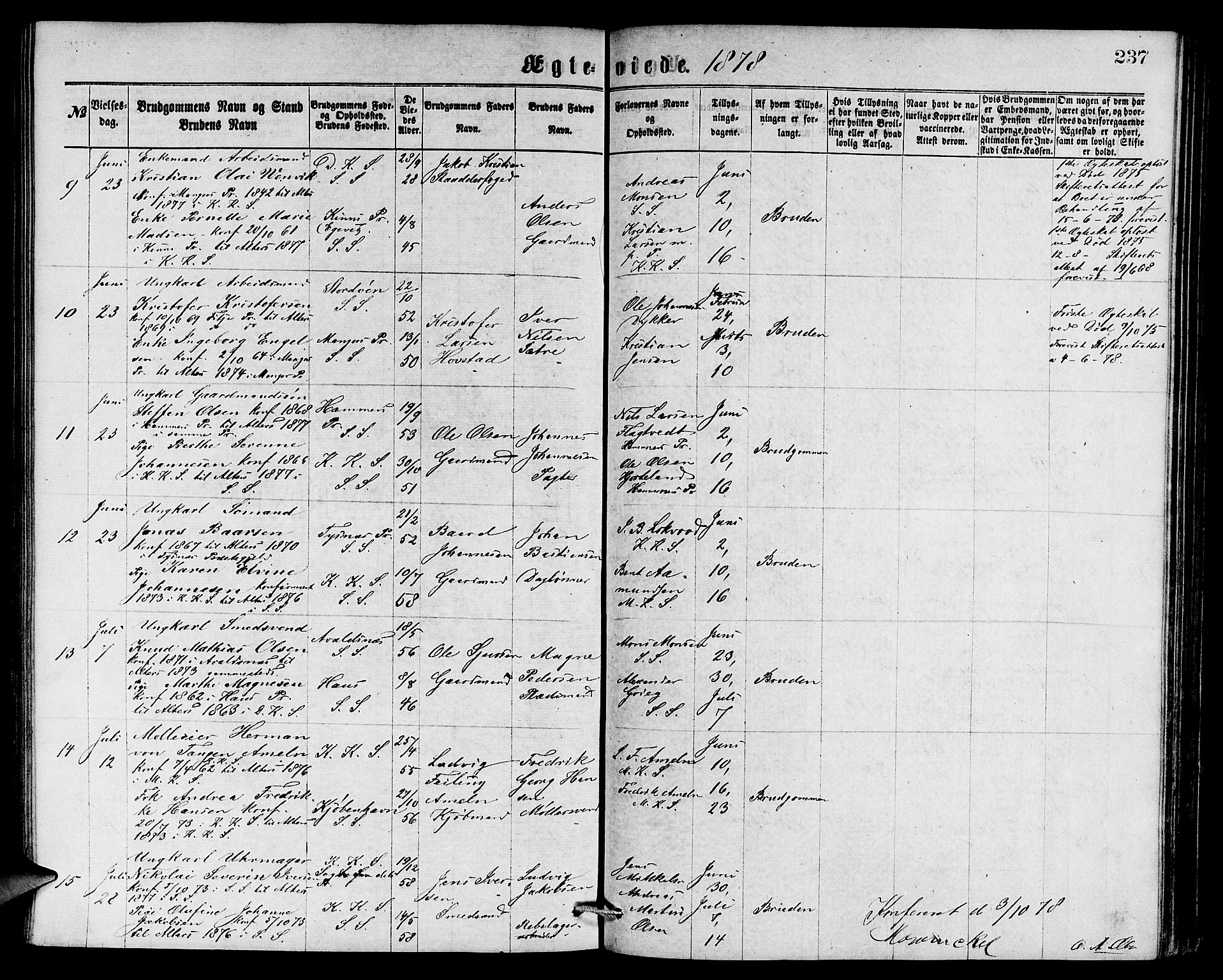 Sandviken Sokneprestembete, AV/SAB-A-77601/H/Hb: Parish register (copy) no. A 1, 1867-1879, p. 237