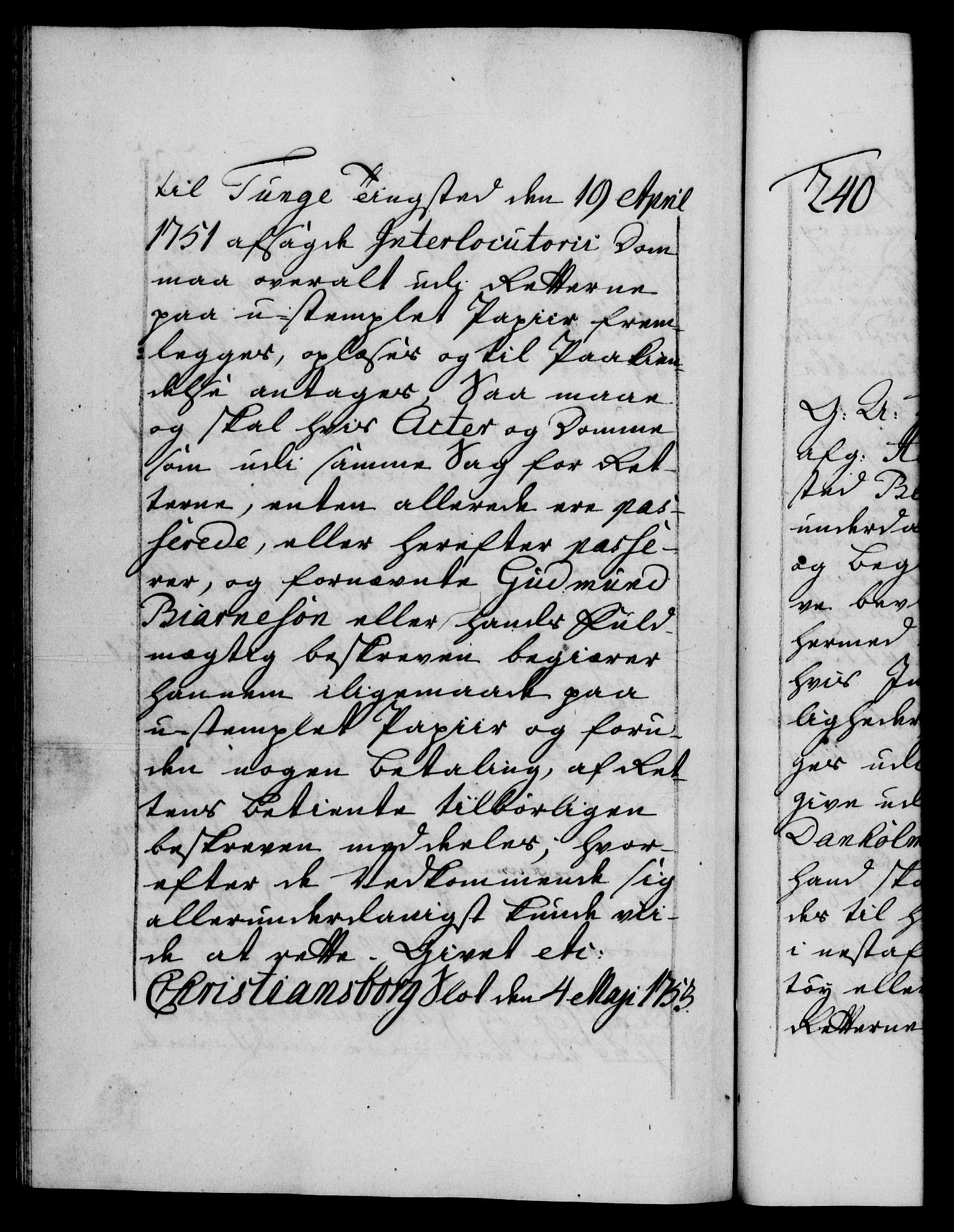 Danske Kanselli 1572-1799, AV/RA-EA-3023/F/Fc/Fca/Fcaa/L0038: Norske registre, 1753-1754, p. 205b