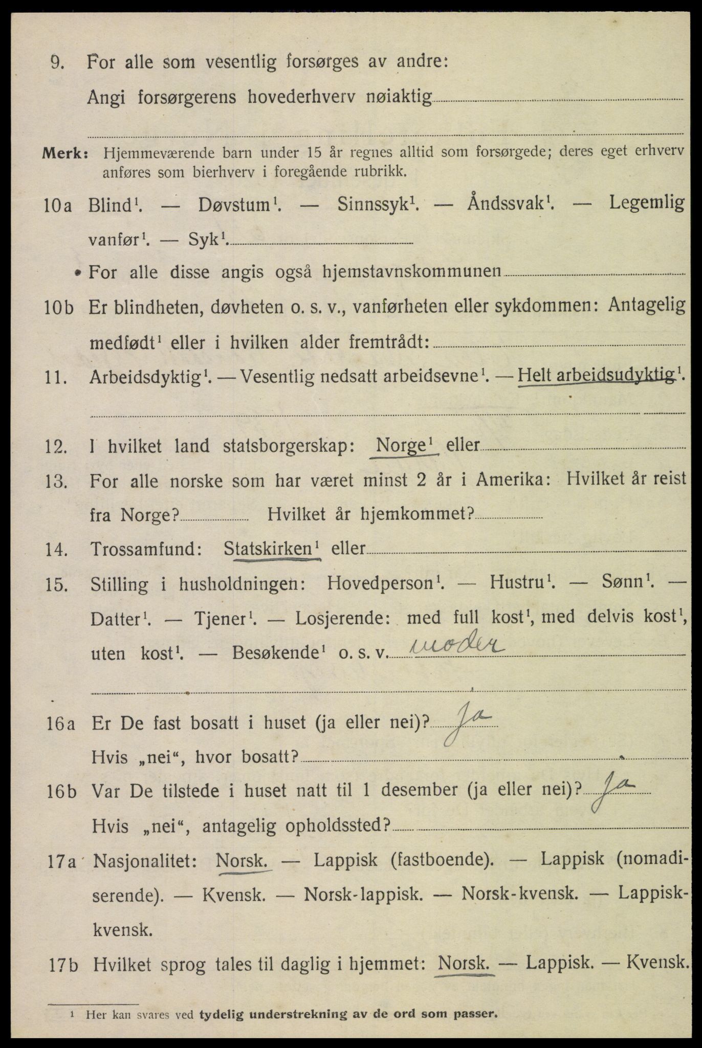 SAT, 1920 census for Skogn, 1920, p. 5840