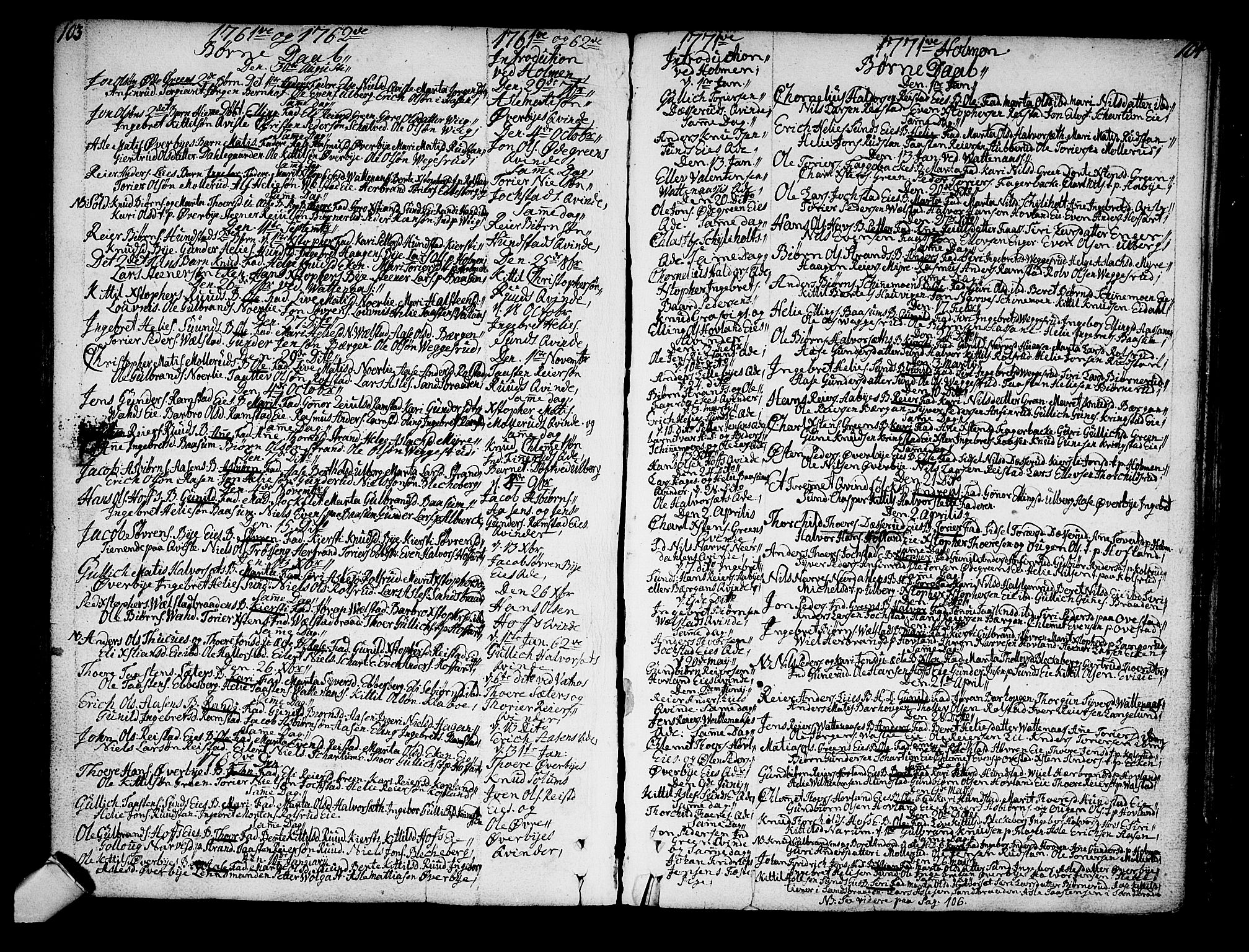 Sigdal kirkebøker, SAKO/A-245/F/Fa/L0001: Parish register (official) no. I 1, 1722-1777, p. 103-104