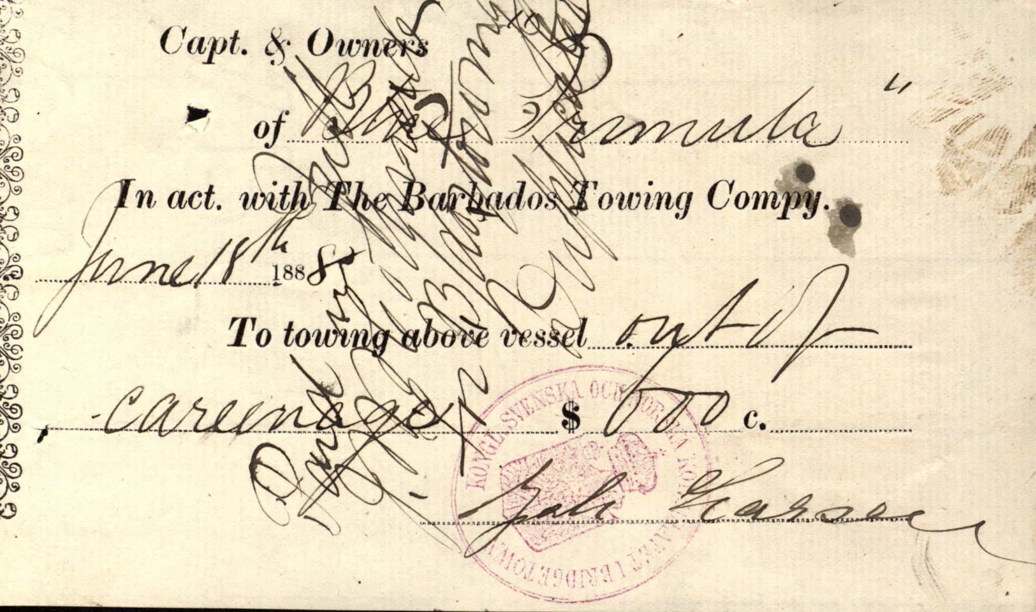Pa 63 - Østlandske skibsassuranceforening, VEMU/A-1079/G/Ga/L0021/0003: Havaridokumenter / Inga av Drammen, Inga av Sandefjord, Primula, 1888-1889, p. 169