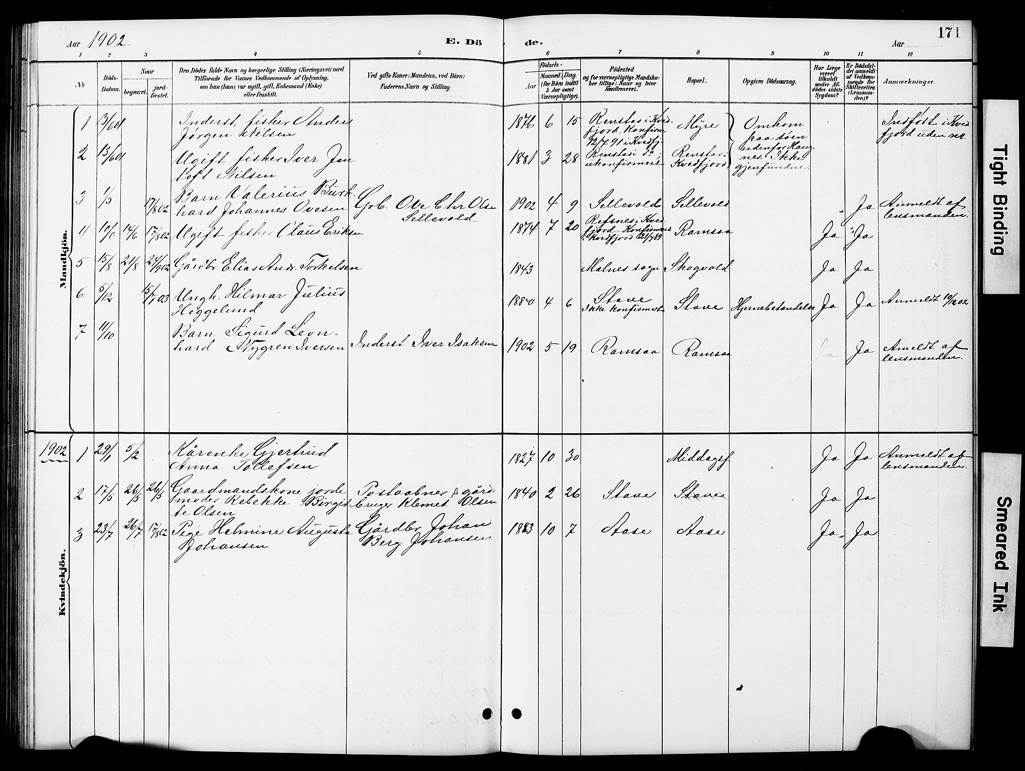 Ministerialprotokoller, klokkerbøker og fødselsregistre - Nordland, AV/SAT-A-1459/897/L1413: Parish register (copy) no. 897C03, 1887-1903, p. 171