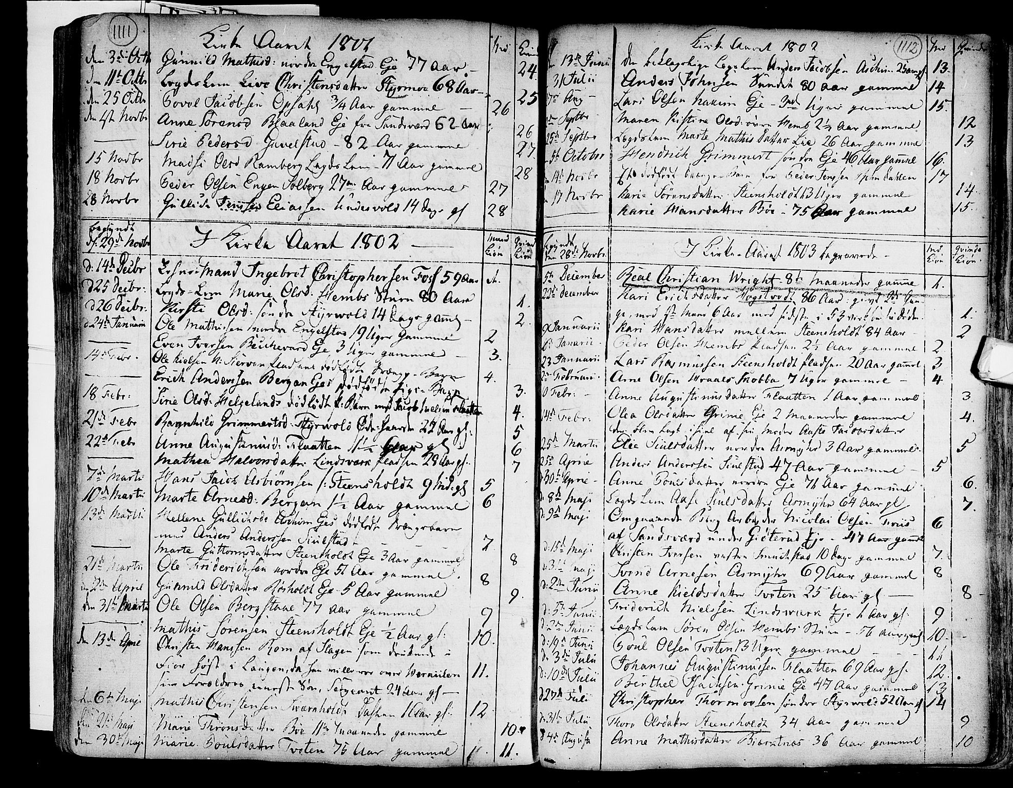 Lardal kirkebøker, SAKO/A-350/F/Fa/L0003: Parish register (official) no. I 3, 1733-1815, p. 1111-1112