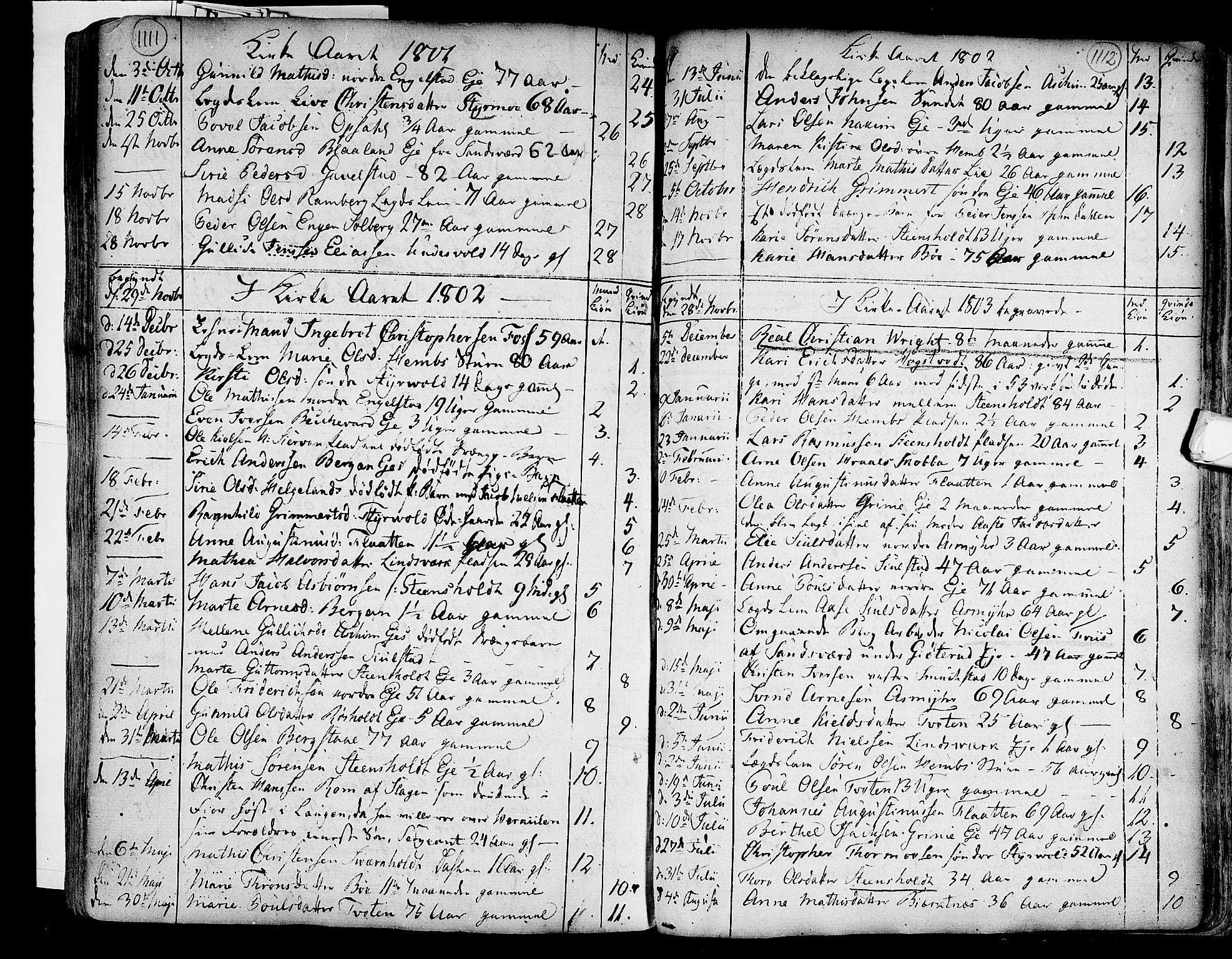 Lardal kirkebøker, AV/SAKO-A-350/F/Fa/L0003: Parish register (official) no. I 3, 1733-1815, p. 1111-1112