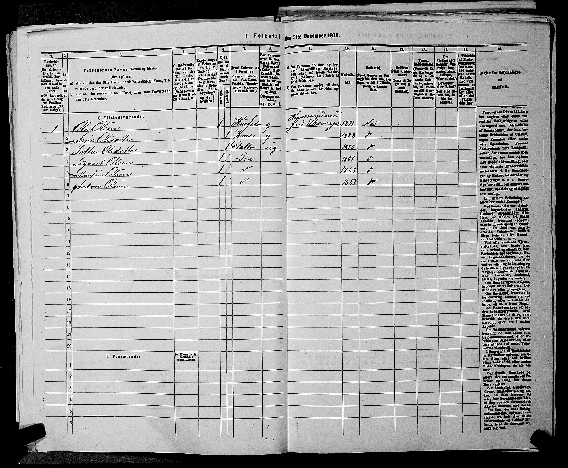 RA, 1875 census for 0236P Nes, 1875, p. 503