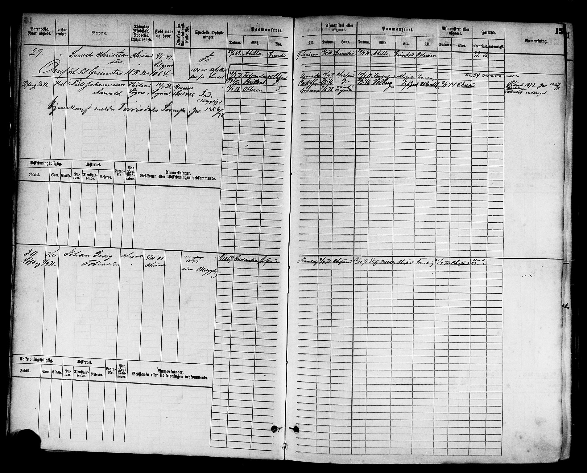 Kristiansand mønstringskrets, AV/SAK-2031-0015/F/Fb/L0003: Hovedrulle nr 1-762, I-10, 1860-1911, p. 23