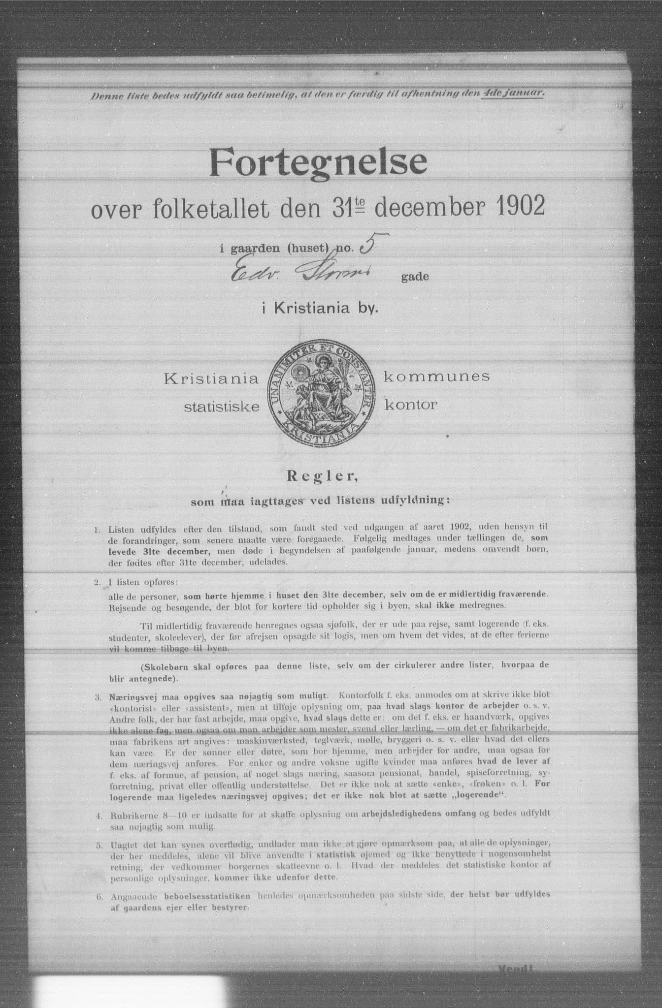 OBA, Municipal Census 1902 for Kristiania, 1902, p. 3550