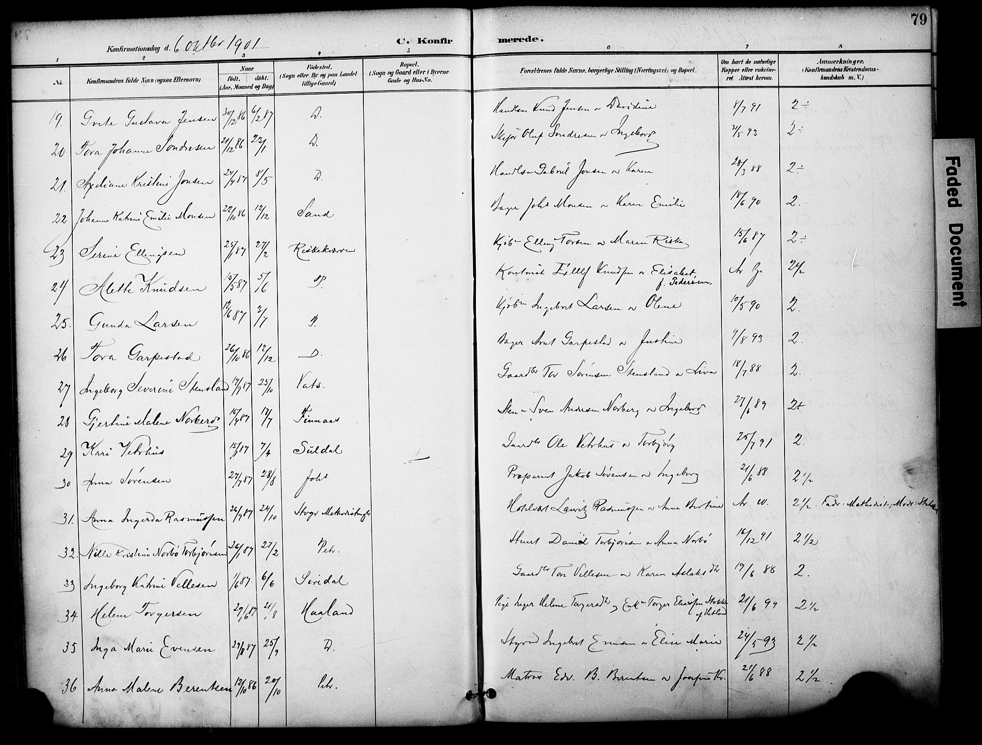 Domkirken sokneprestkontor, AV/SAST-A-101812/001/30/30BA/L0031: Parish register (official) no. A 30, 1896-1916, p. 79