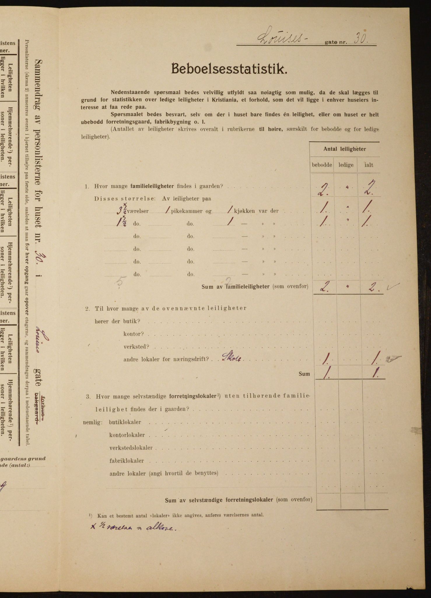 OBA, Municipal Census 1910 for Kristiania, 1910, p. 56420