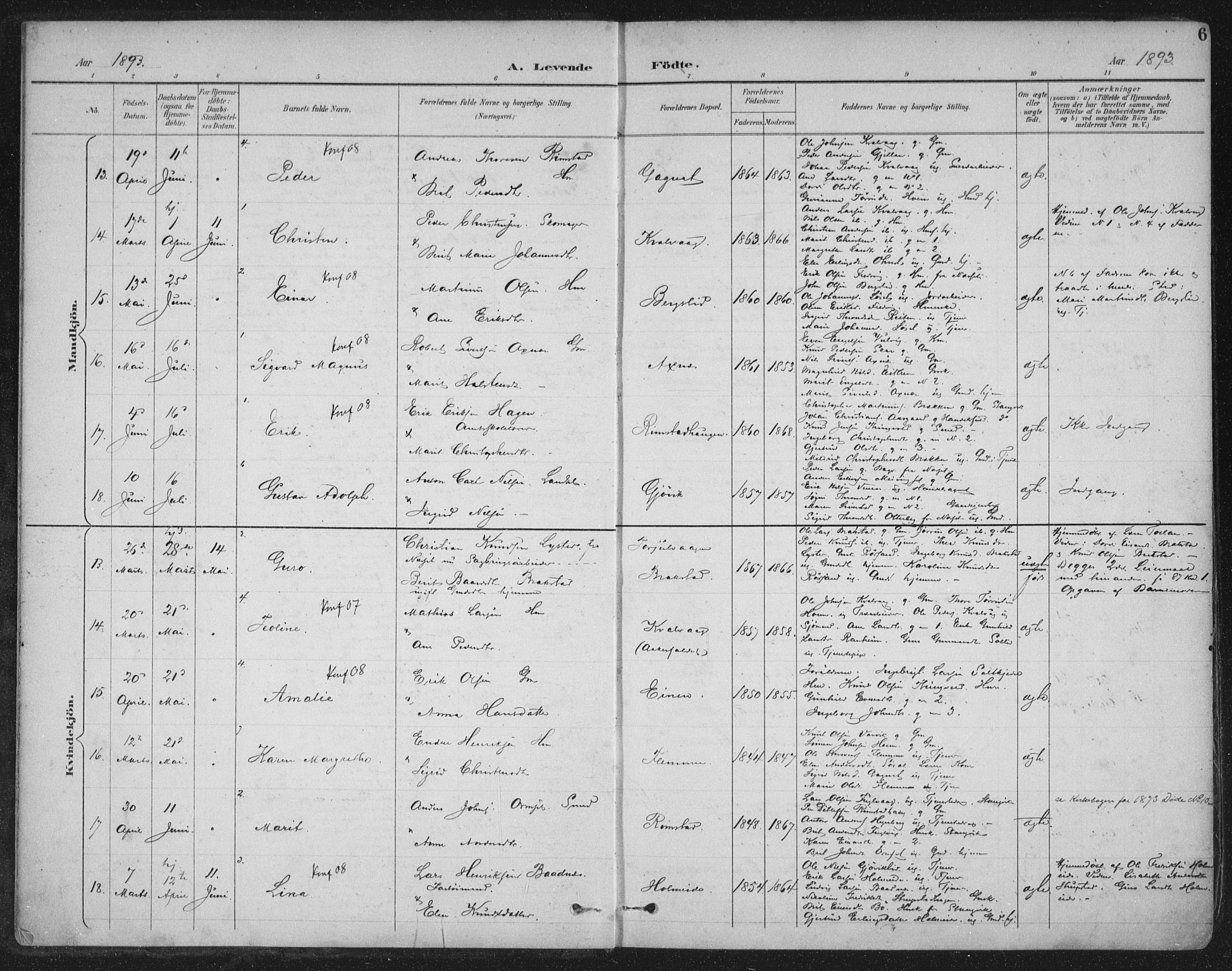 Ministerialprotokoller, klokkerbøker og fødselsregistre - Møre og Romsdal, AV/SAT-A-1454/586/L0988: Parish register (official) no. 586A14, 1893-1905, p. 6