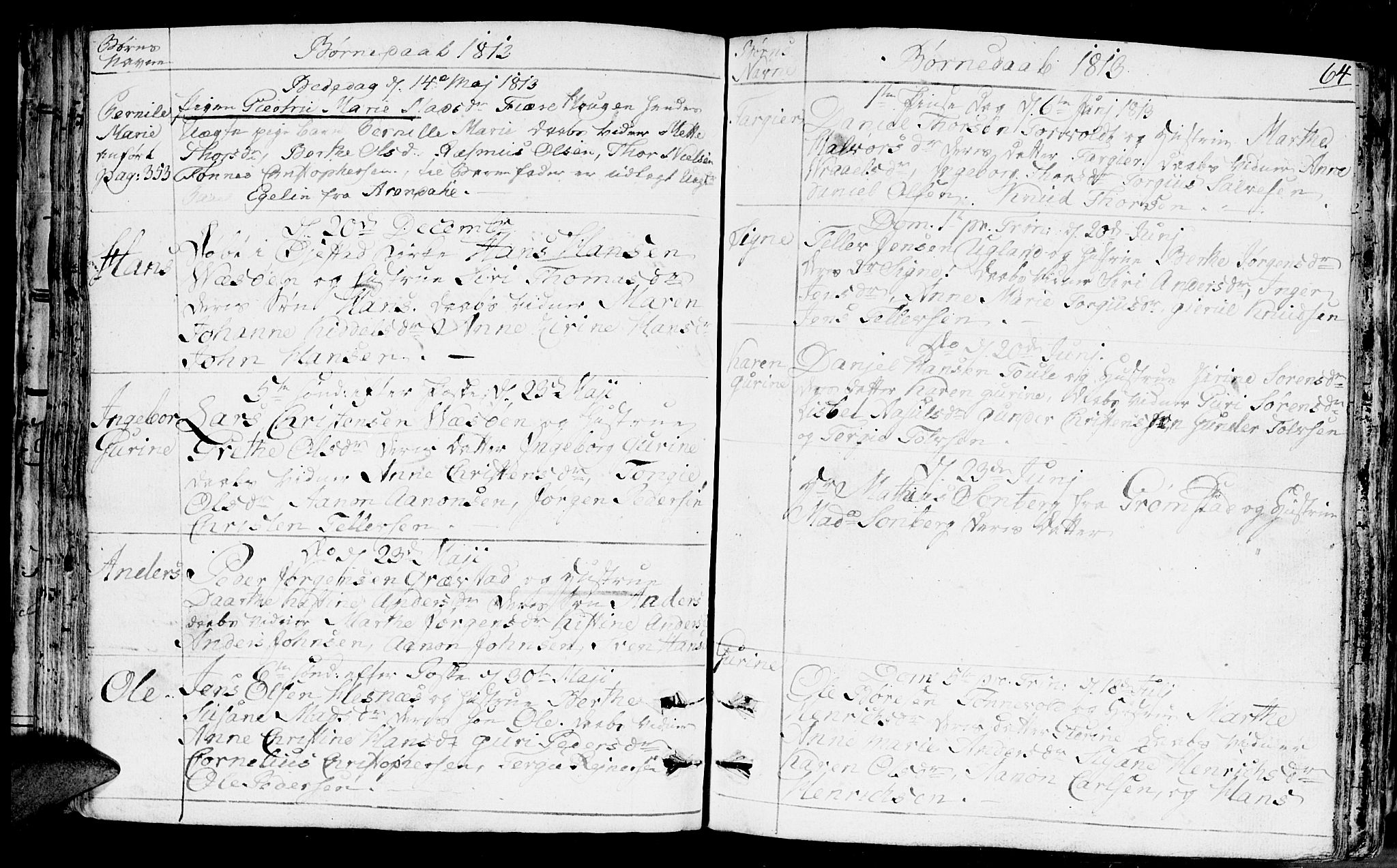 Fjære sokneprestkontor, AV/SAK-1111-0011/F/Fb/L0006: Parish register (copy) no. B 6, 1803-1817, p. 64