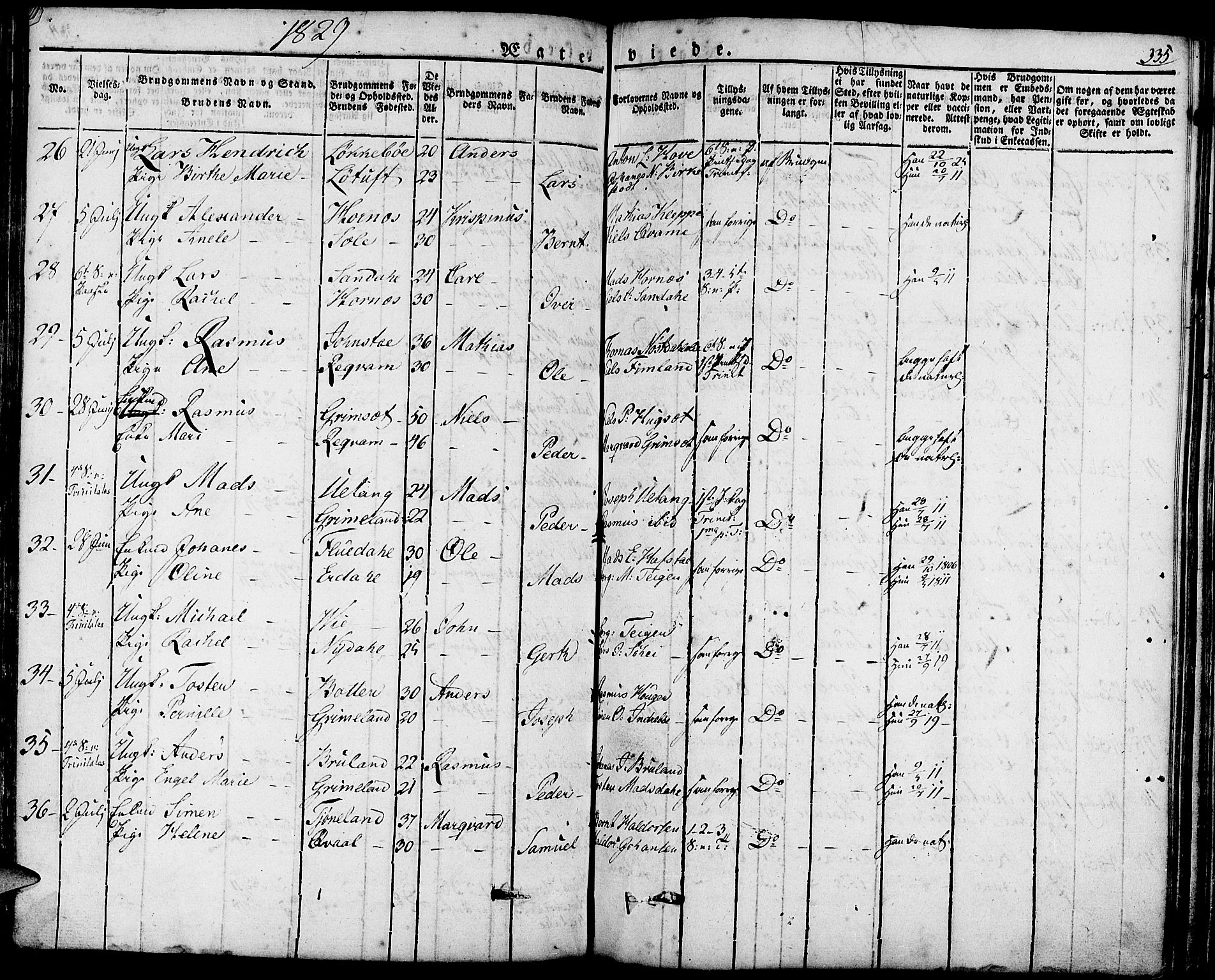 Førde sokneprestembete, AV/SAB-A-79901/H/Haa/Haaa/L0006: Parish register (official) no. A 6, 1821-1842, p. 335