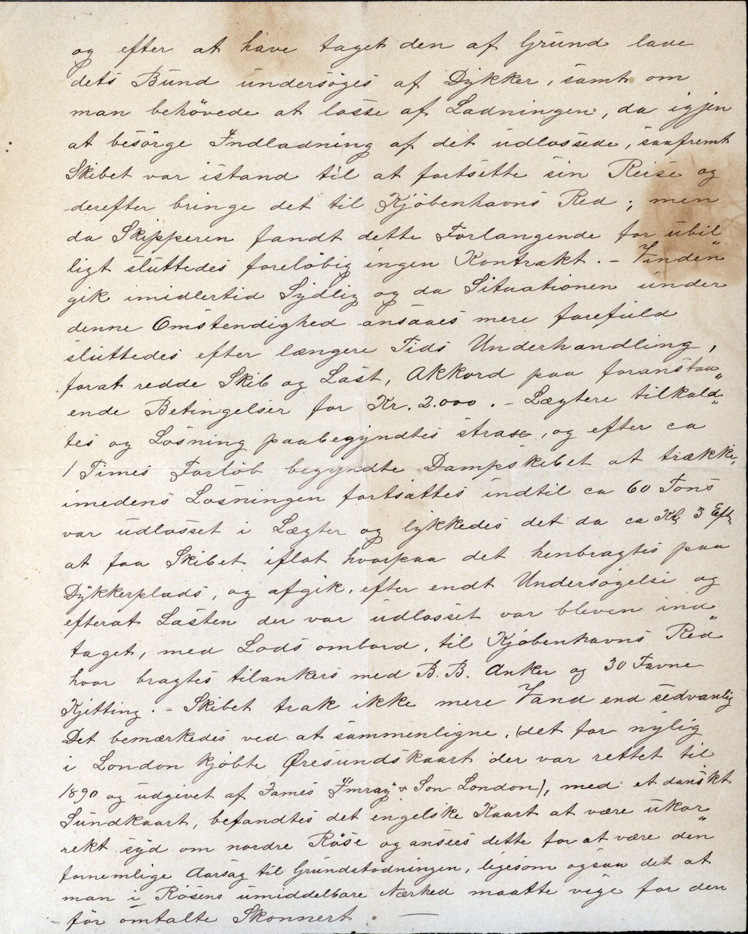 Pa 63 - Østlandske skibsassuranceforening, VEMU/A-1079/G/Ga/L0026/0001: Havaridokumenter / Ego, Dux, Eidsvold, Empress, 1890, p. 36