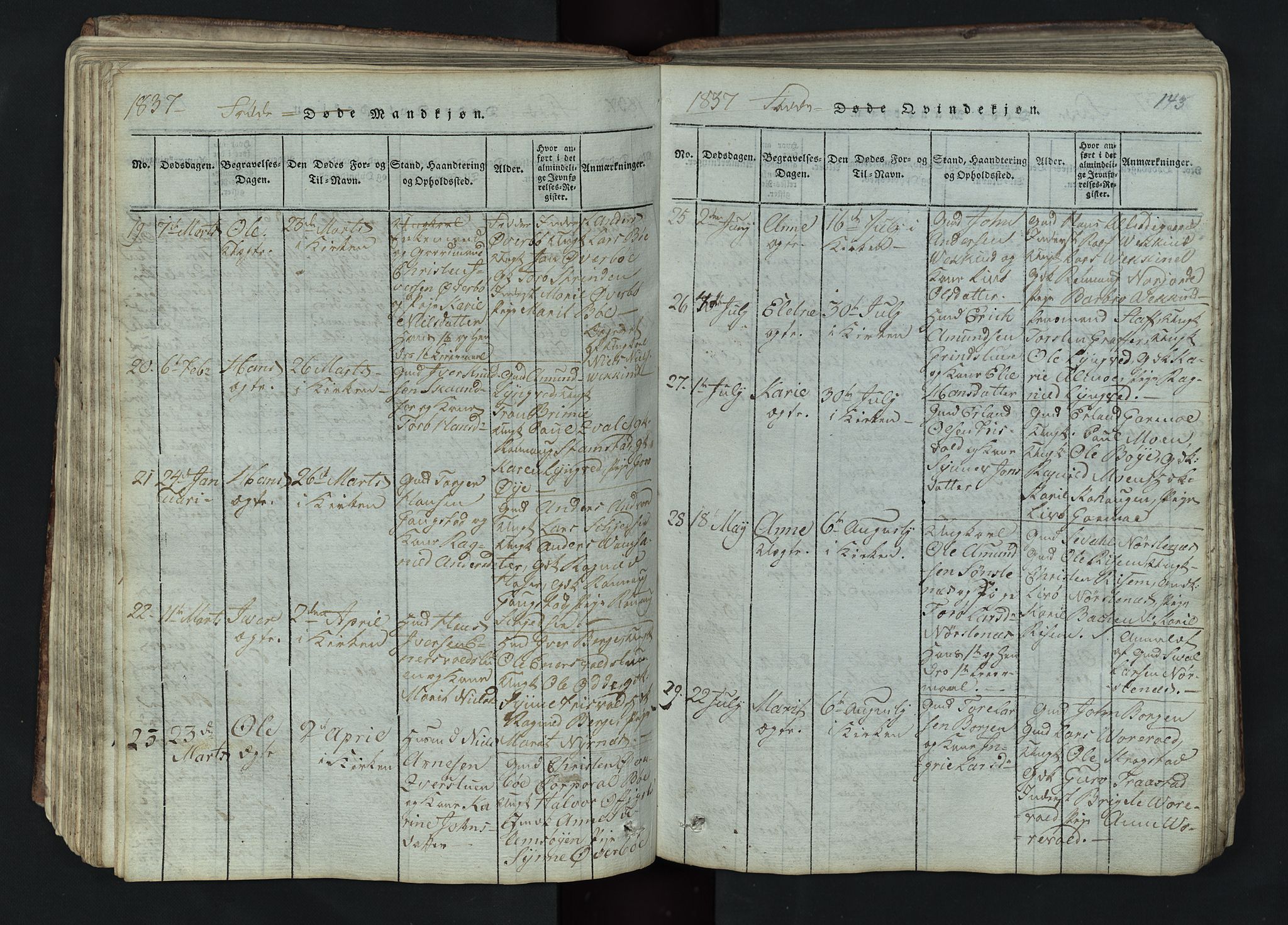 Lom prestekontor, AV/SAH-PREST-070/L/L0002: Parish register (copy) no. 2, 1815-1844, p. 143