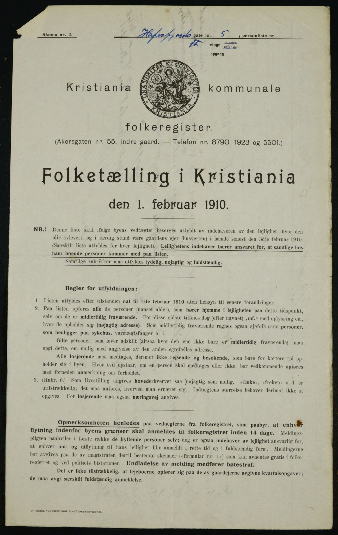 OBA, Municipal Census 1910 for Kristiania, 1910, p. 31922