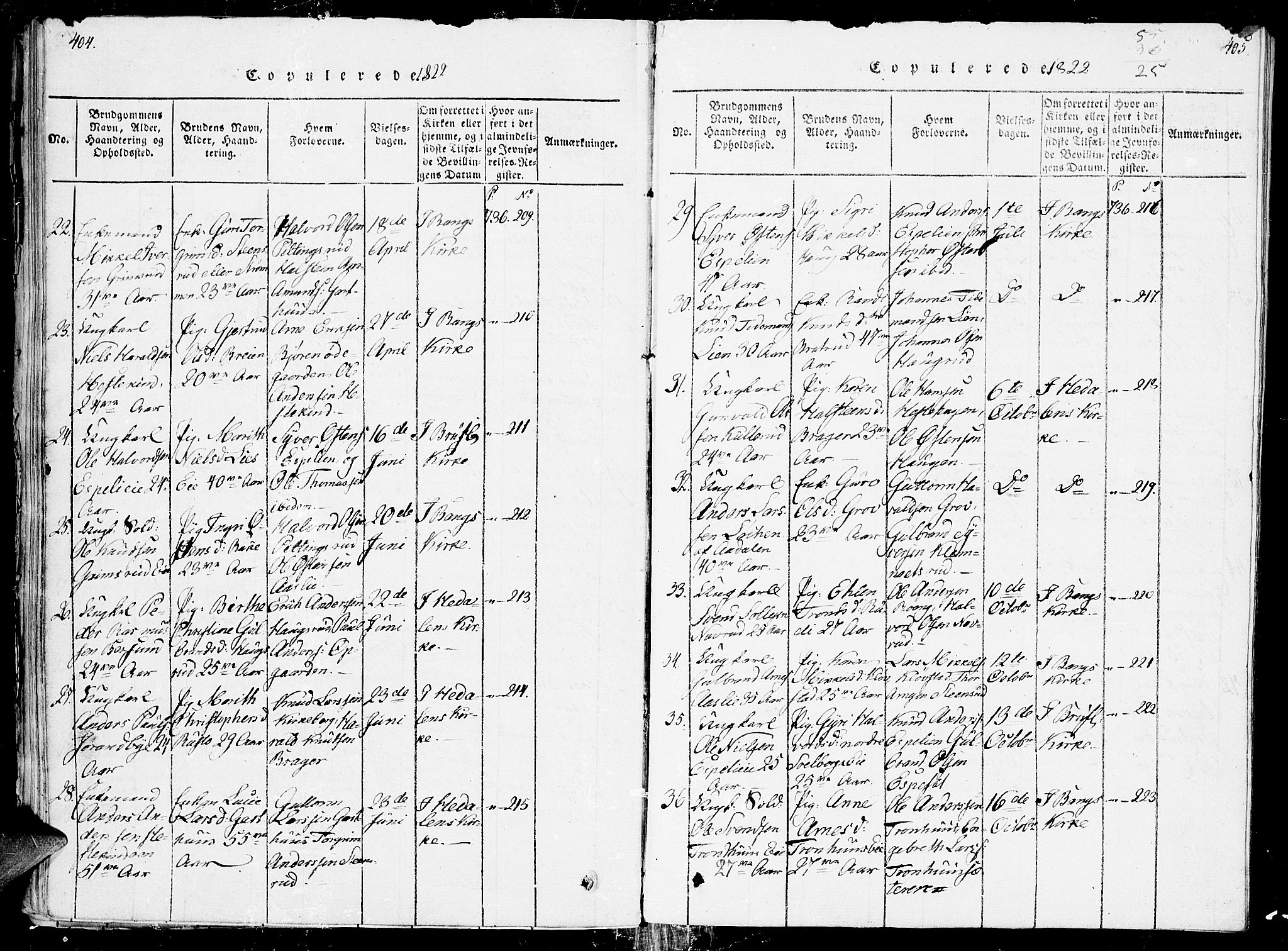 Sør-Aurdal prestekontor, SAH/PREST-128/H/Ha/Haa/L0002: Parish register (official) no. 2, 1815-1840, p. 404-405