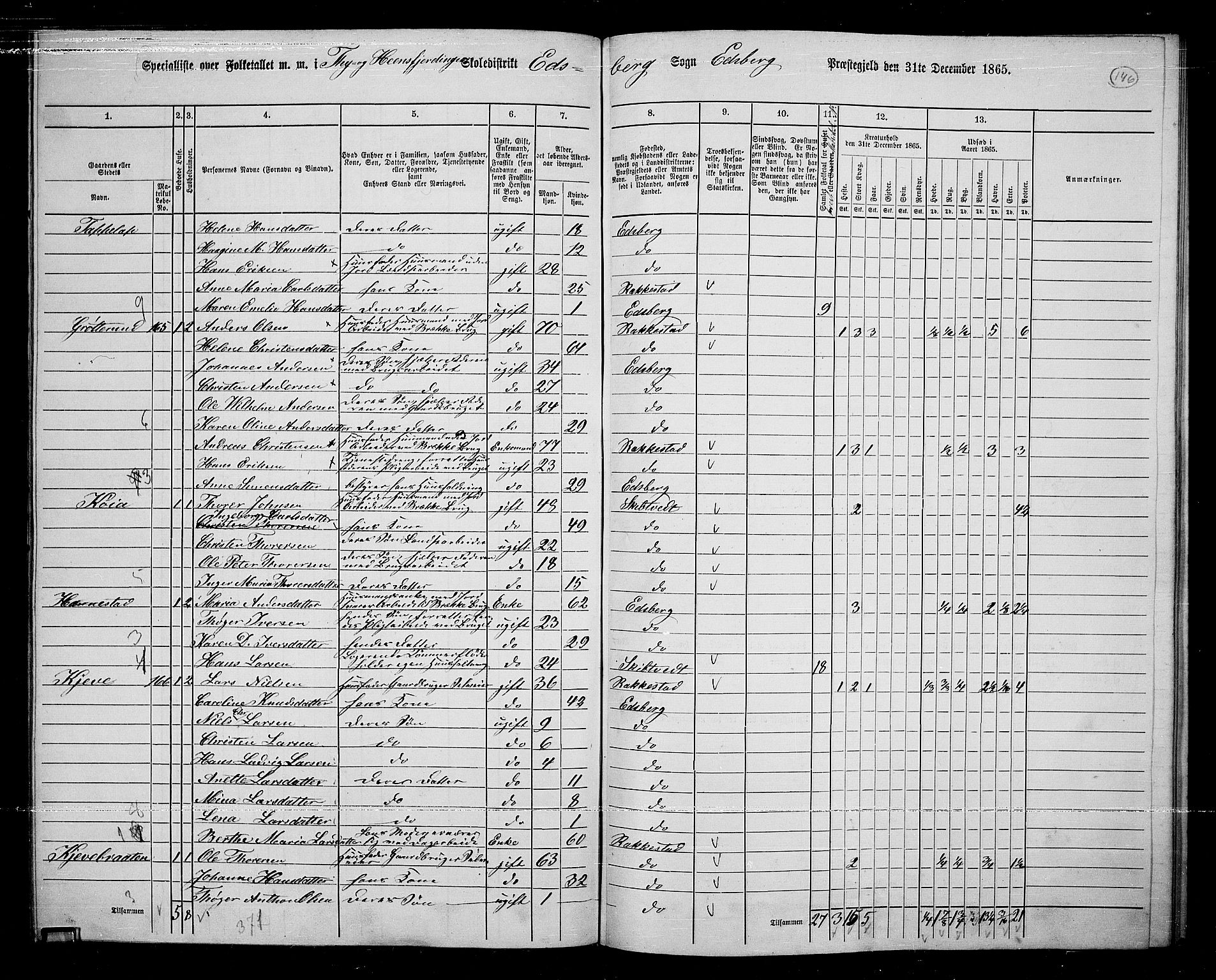 RA, 1865 census for Eidsberg, 1865, p. 133