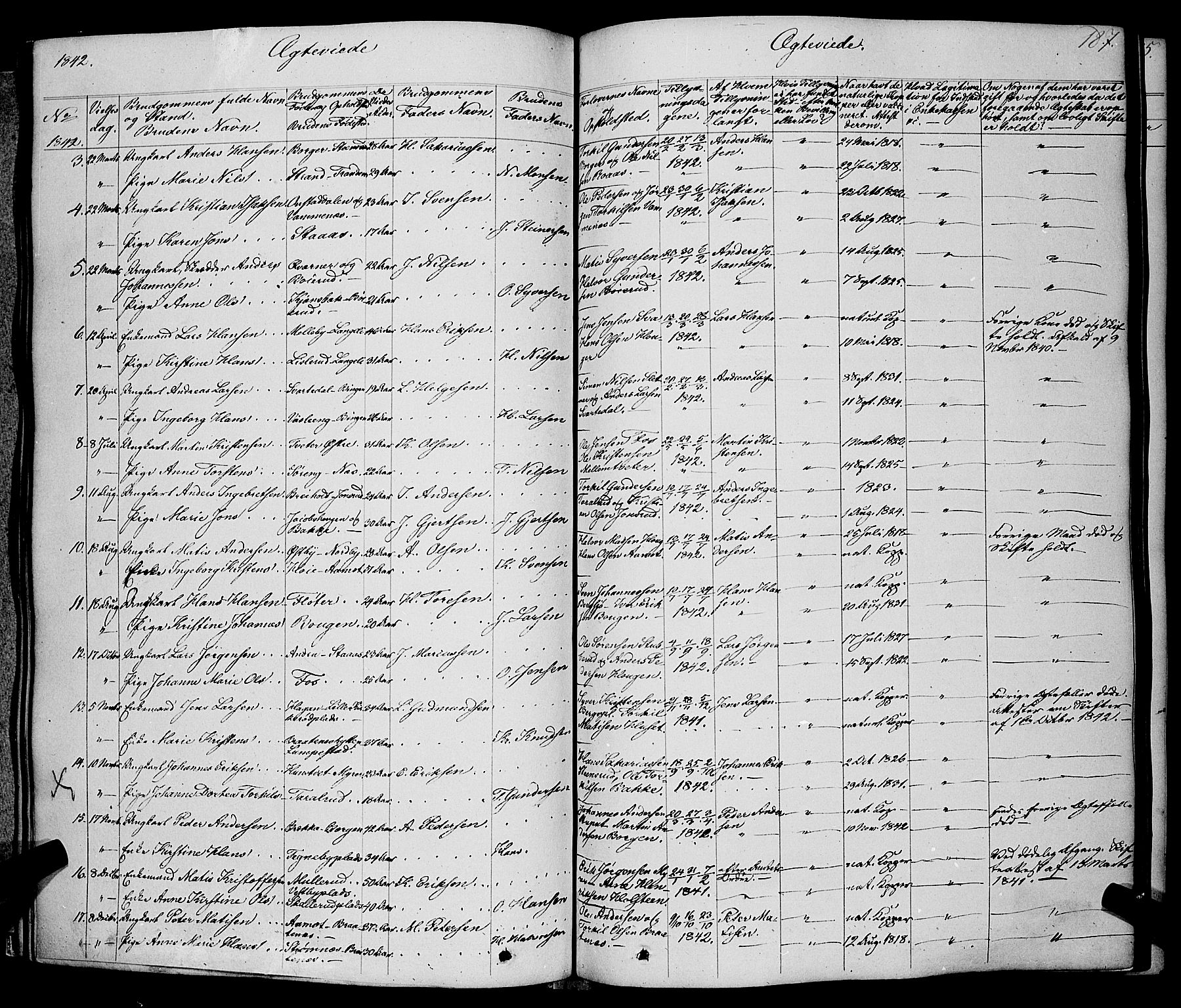 Skiptvet prestekontor Kirkebøker, AV/SAO-A-20009/F/Fa/L0006: Parish register (official) no. 6, 1839-1860, p. 187