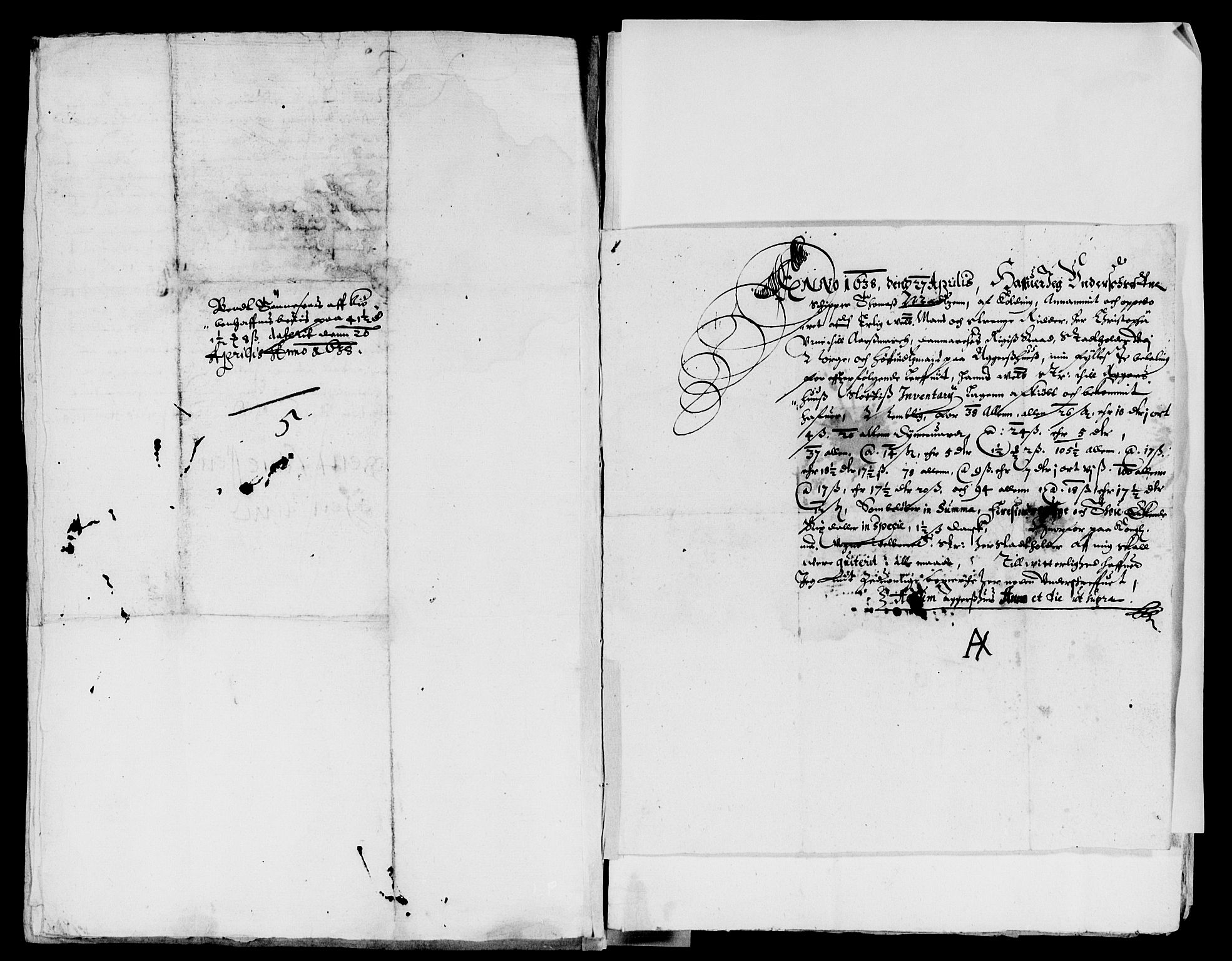 Rentekammeret inntil 1814, Reviderte regnskaper, Lensregnskaper, AV/RA-EA-5023/R/Rb/Rba/L0133: Akershus len, 1637-1638