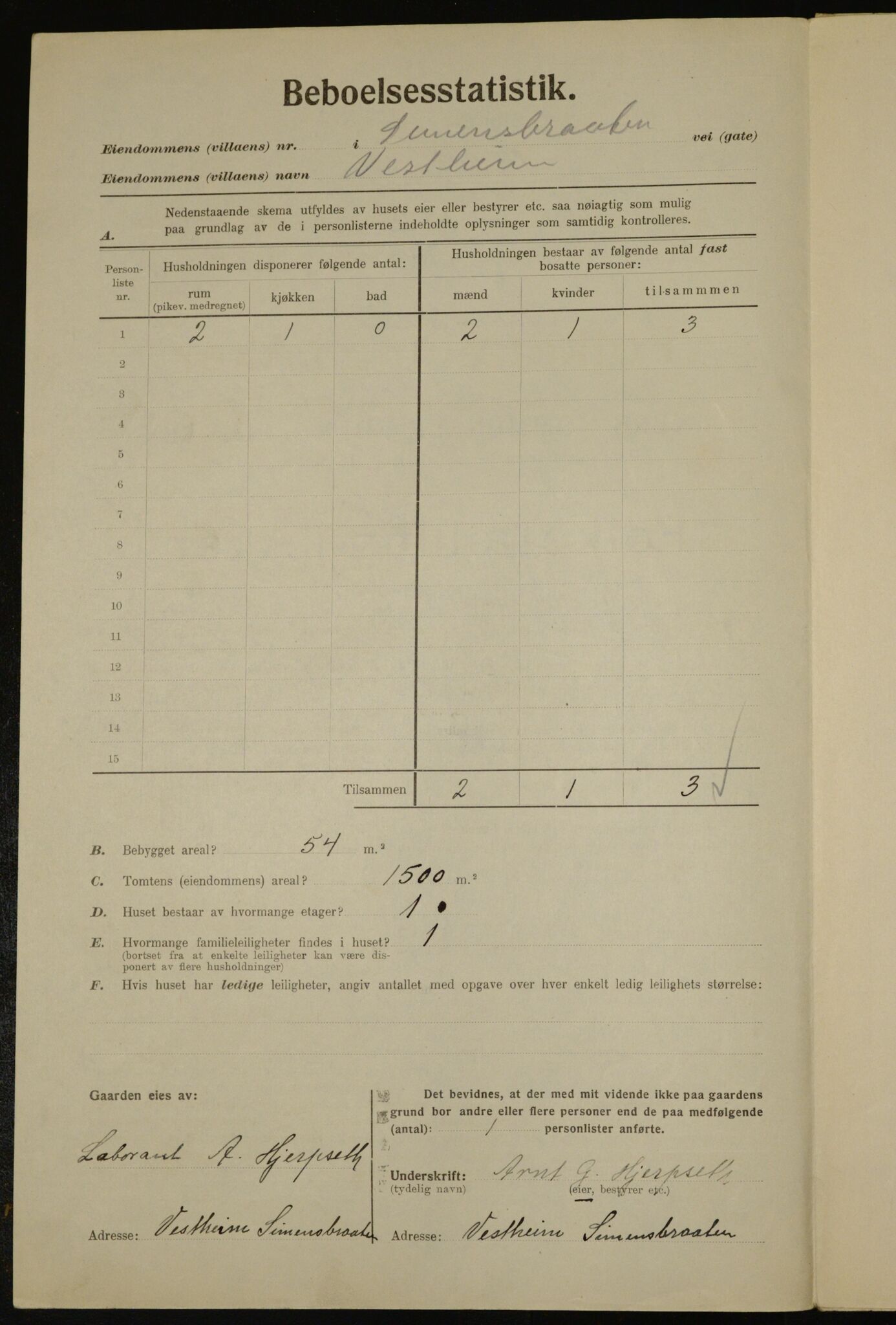 , Municipal Census 1923 for Aker, 1923, p. 45308