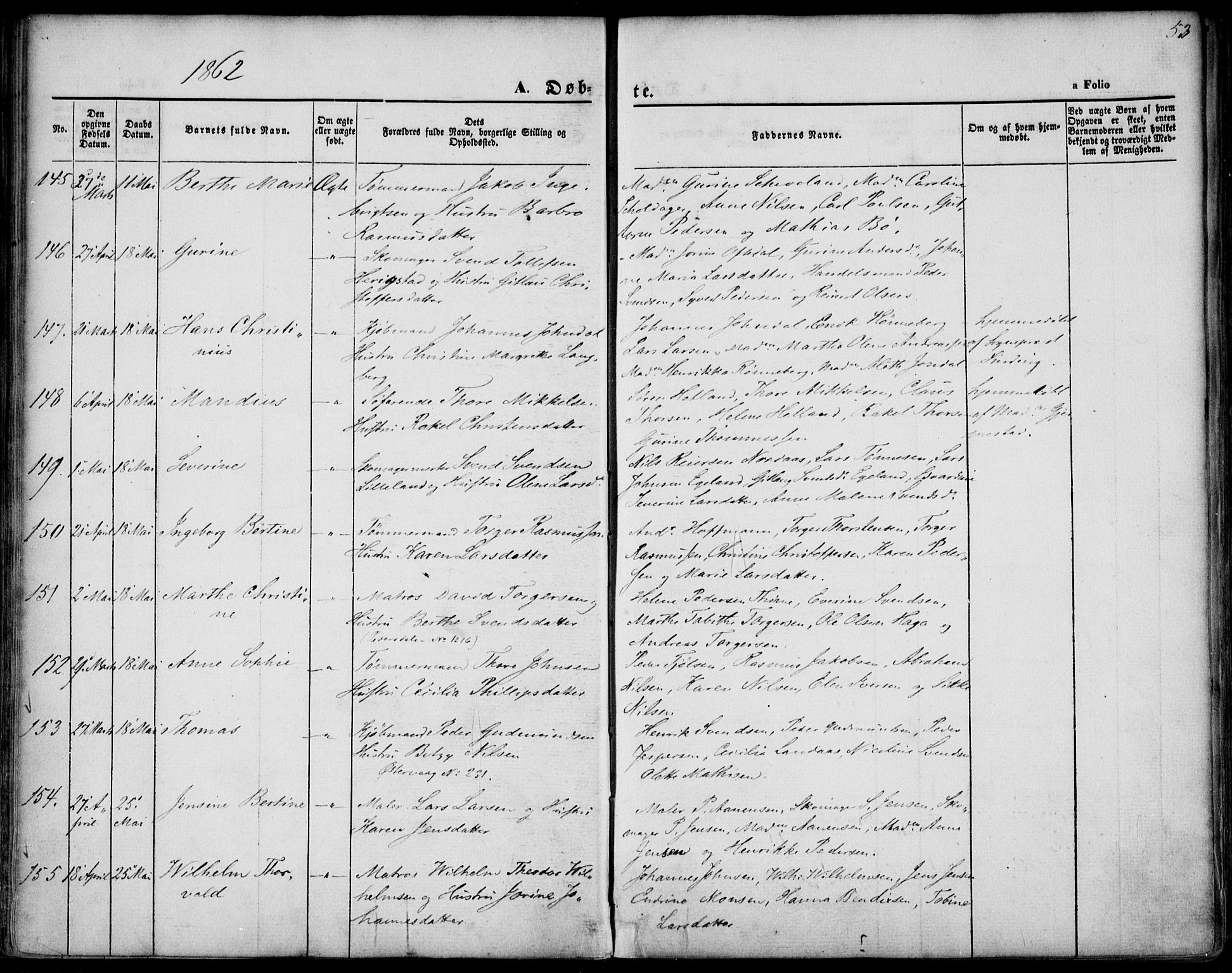 St. Petri sokneprestkontor, SAST/A-101813/001/30/30BA/L0001: Parish register (official) no. A 1, 1861-1868, p. 53