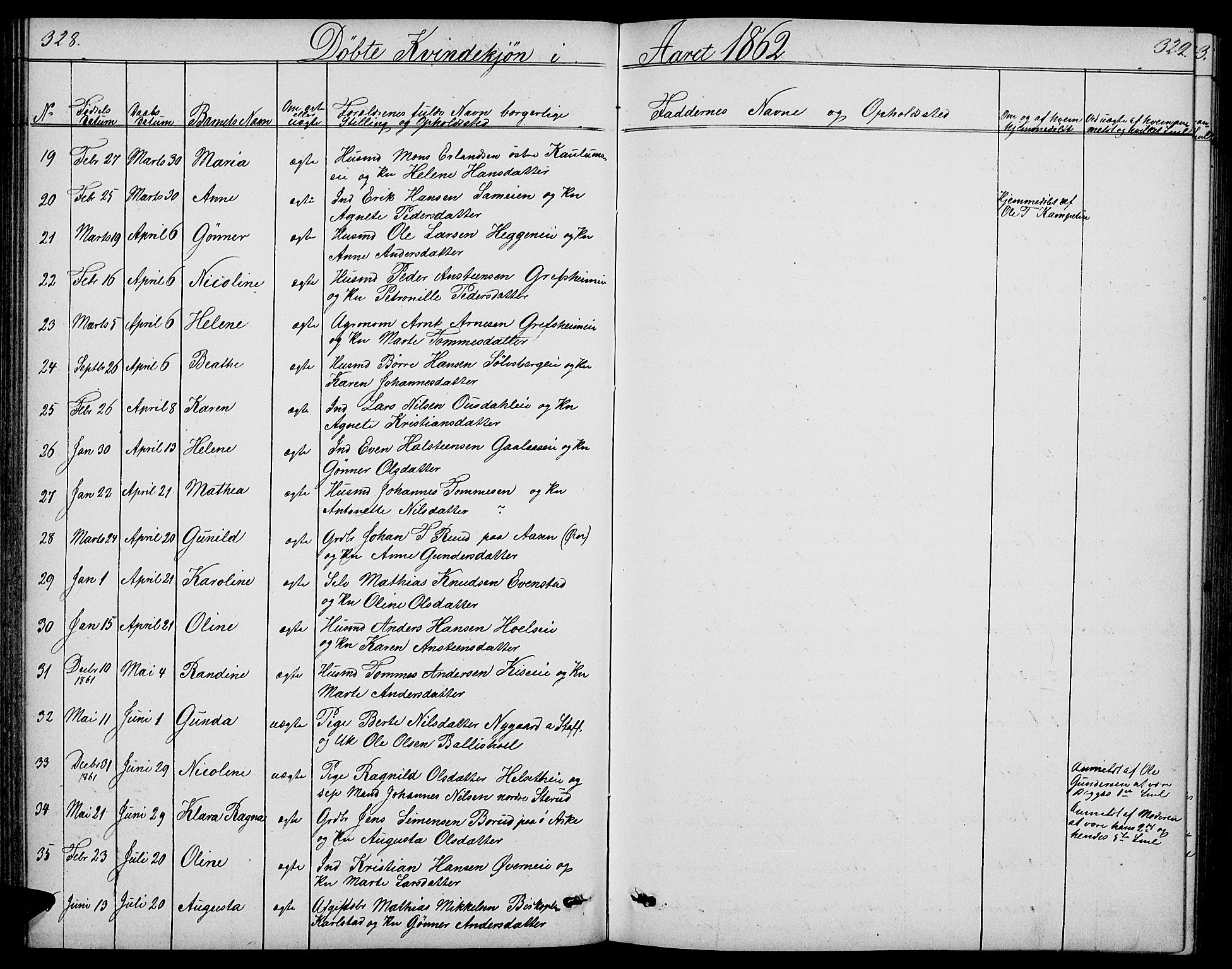 Nes prestekontor, Hedmark, SAH/PREST-020/L/La/L0005: Parish register (copy) no. 5, 1852-1889, p. 328-329