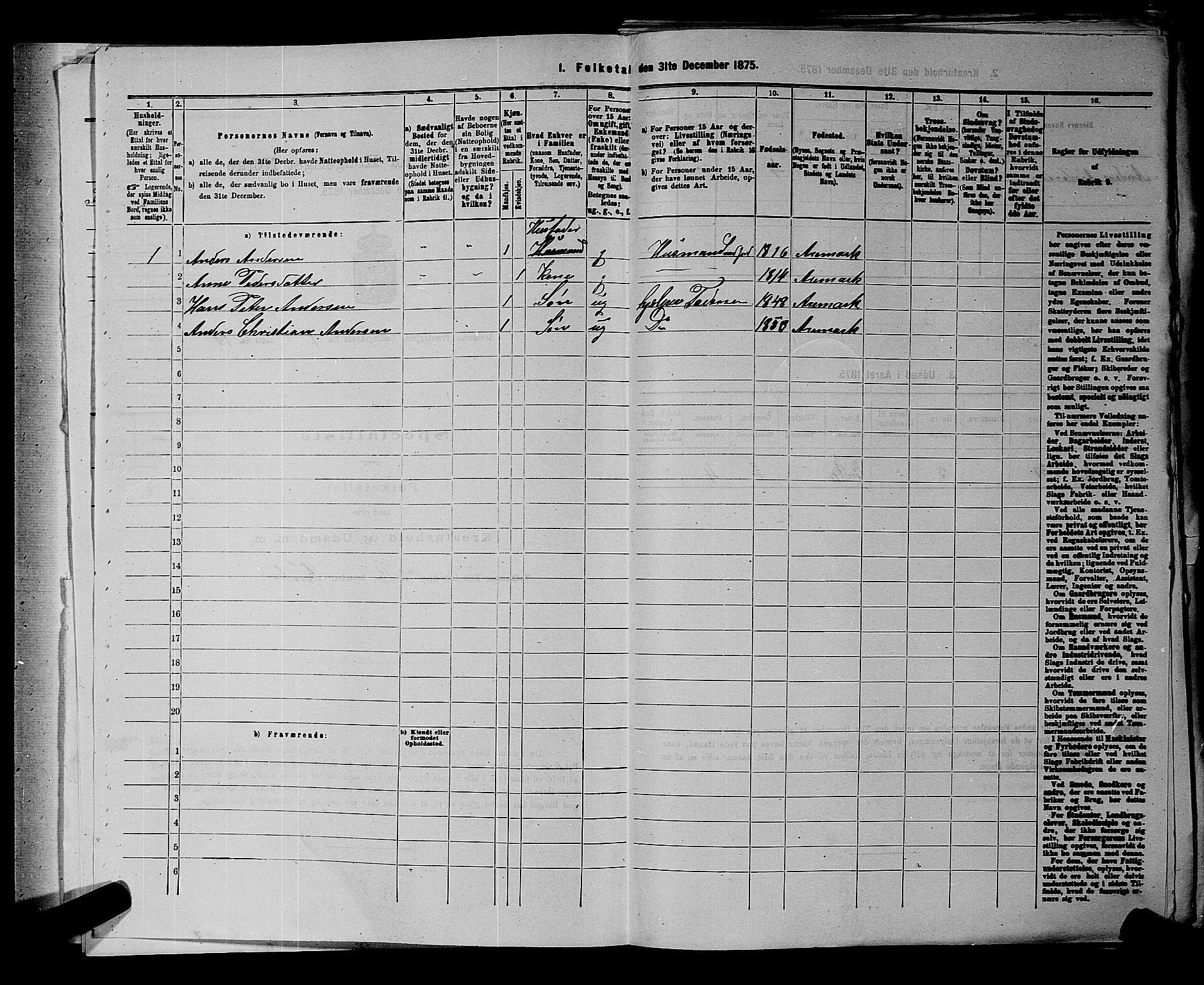 RA, 1875 census for 0118P Aremark, 1875, p. 36