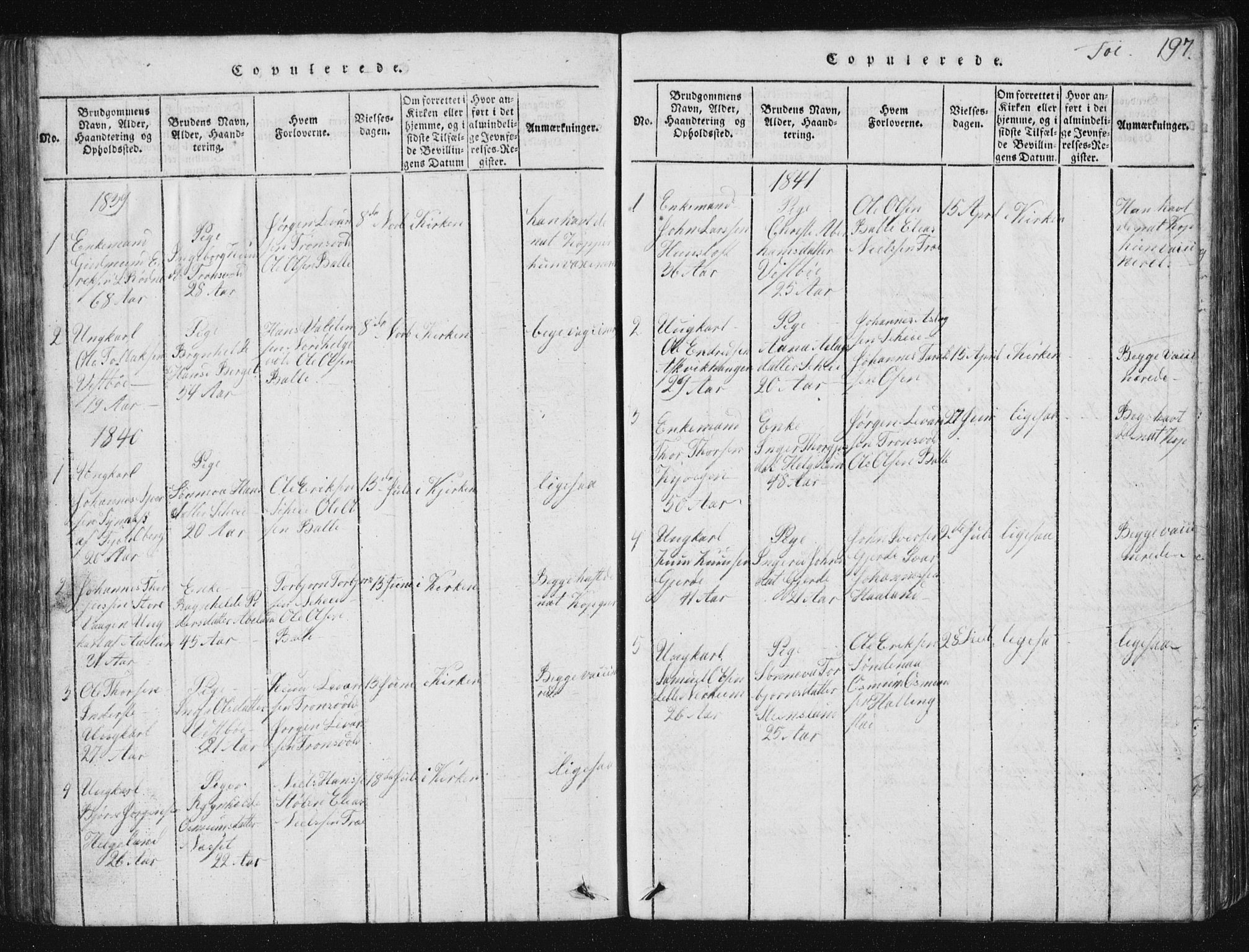 Vikedal sokneprestkontor, SAST/A-101840/01/V: Parish register (copy) no. B 2, 1816-1863, p. 197