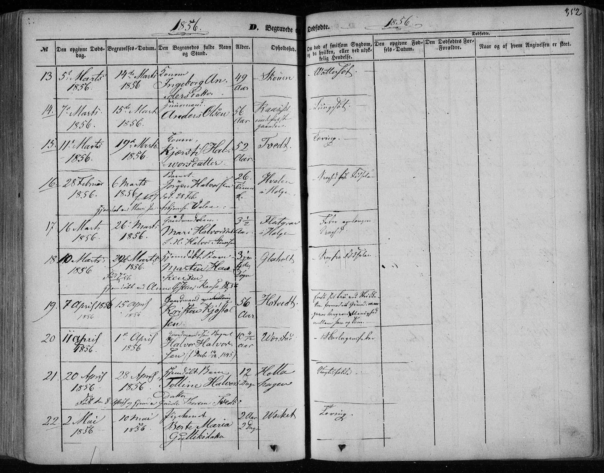 Holla kirkebøker, SAKO/A-272/F/Fa/L0005: Parish register (official) no. 5, 1849-1860, p. 352