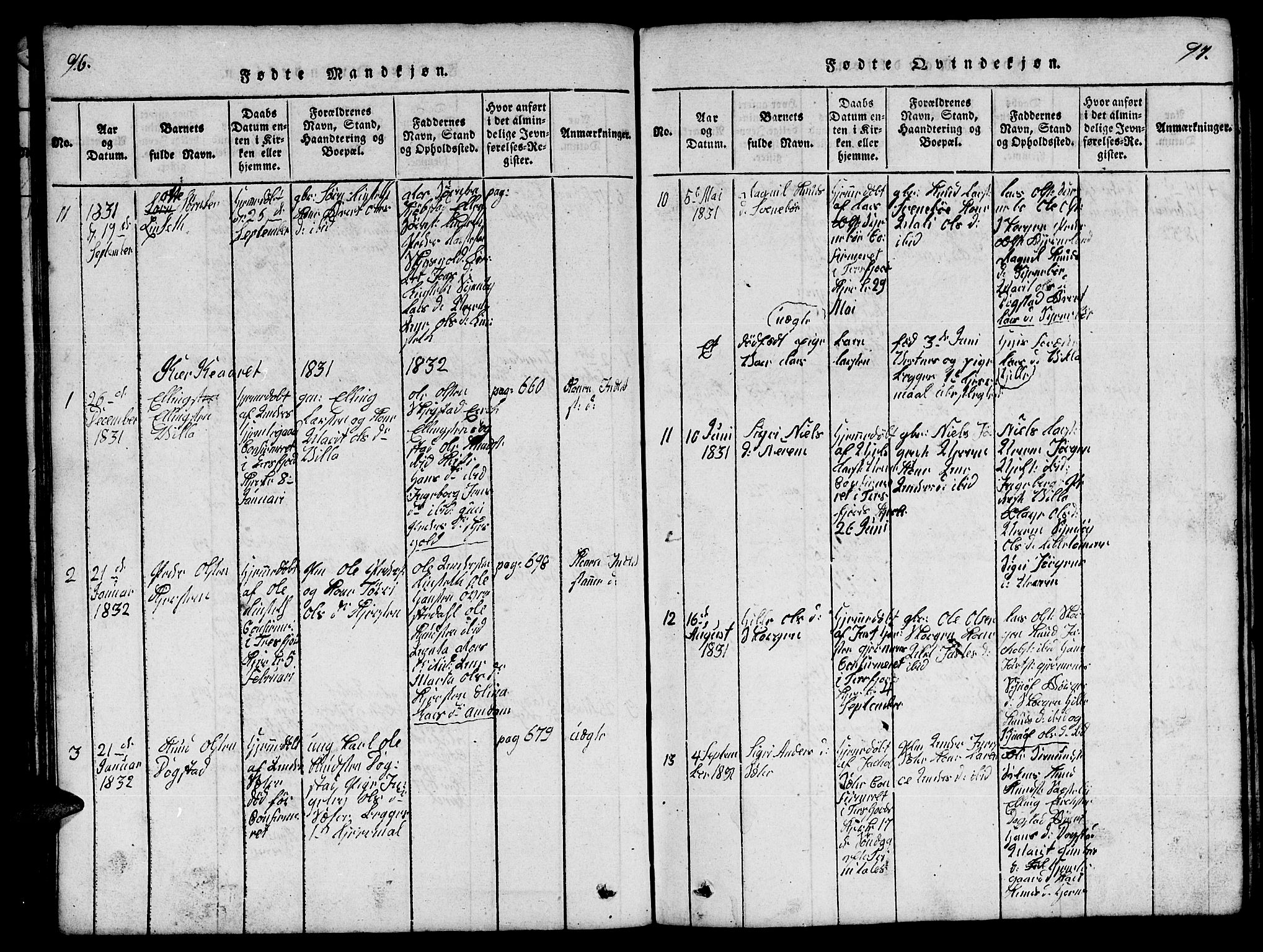 Ministerialprotokoller, klokkerbøker og fødselsregistre - Møre og Romsdal, SAT/A-1454/541/L0546: Parish register (copy) no. 541C01, 1818-1856, p. 96-97