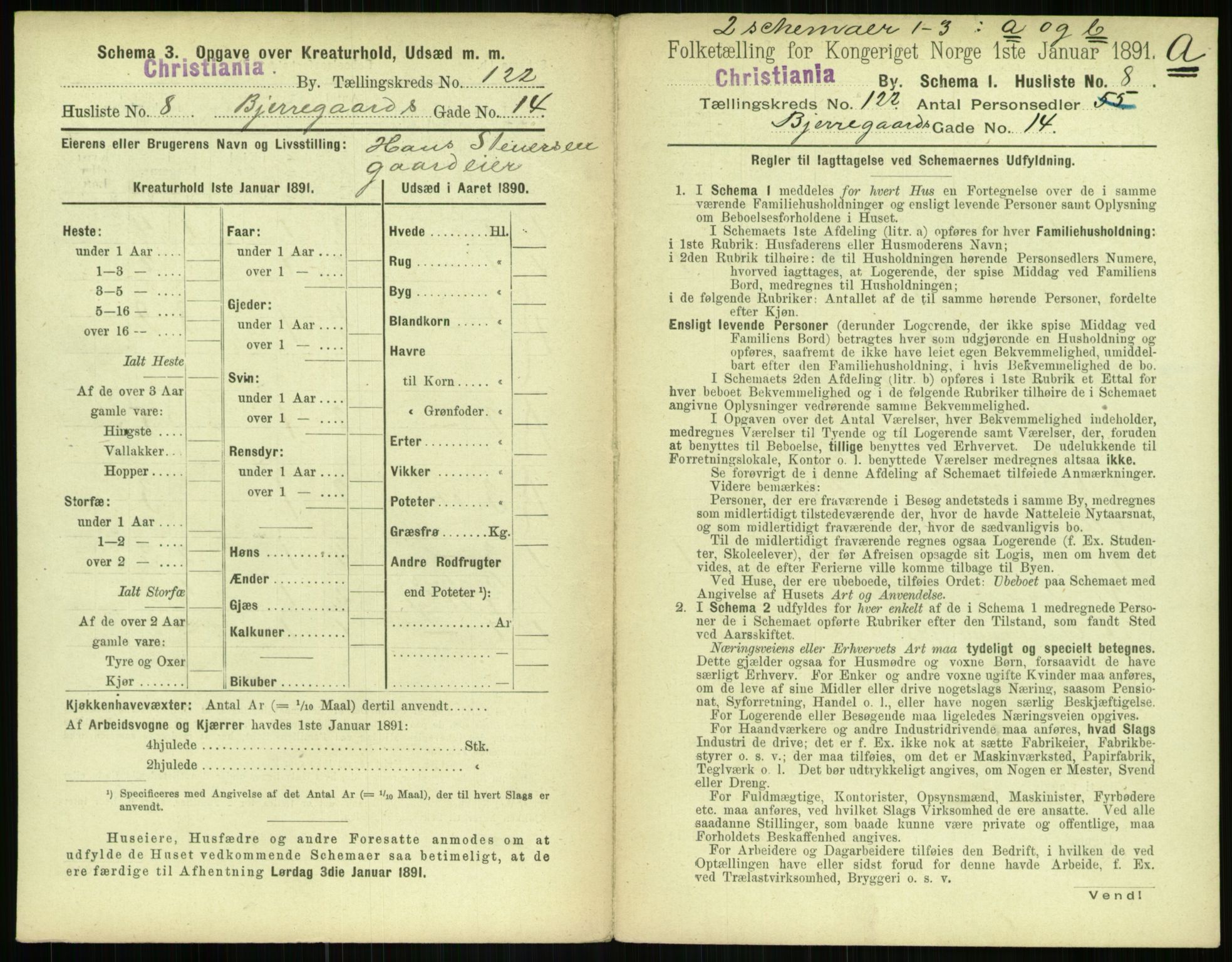 RA, 1891 census for 0301 Kristiania, 1891, p. 64607