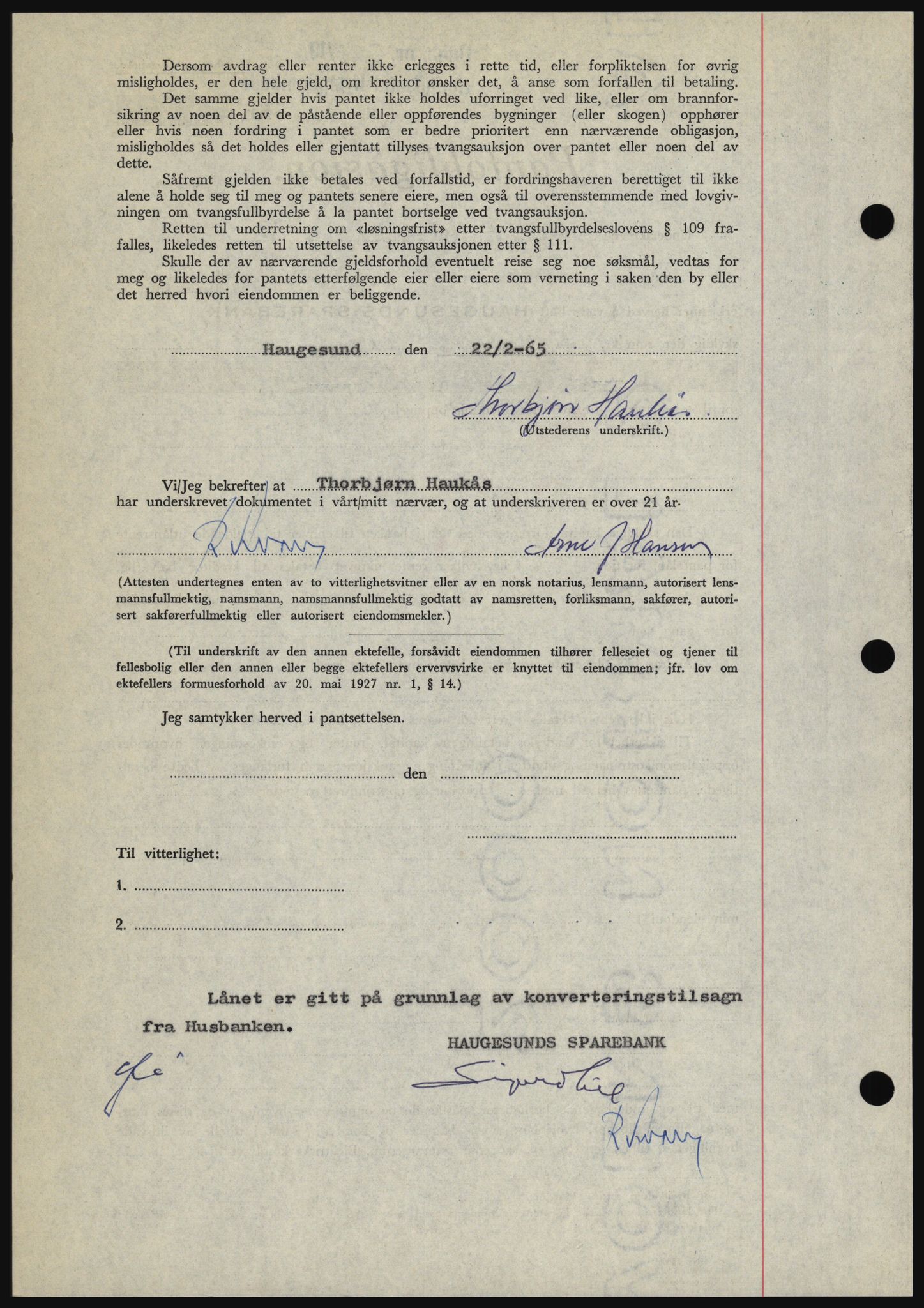 Haugesund tingrett, SAST/A-101415/01/II/IIC/L0053: Mortgage book no. B 53, 1965-1965, Diary no: : 528/1965