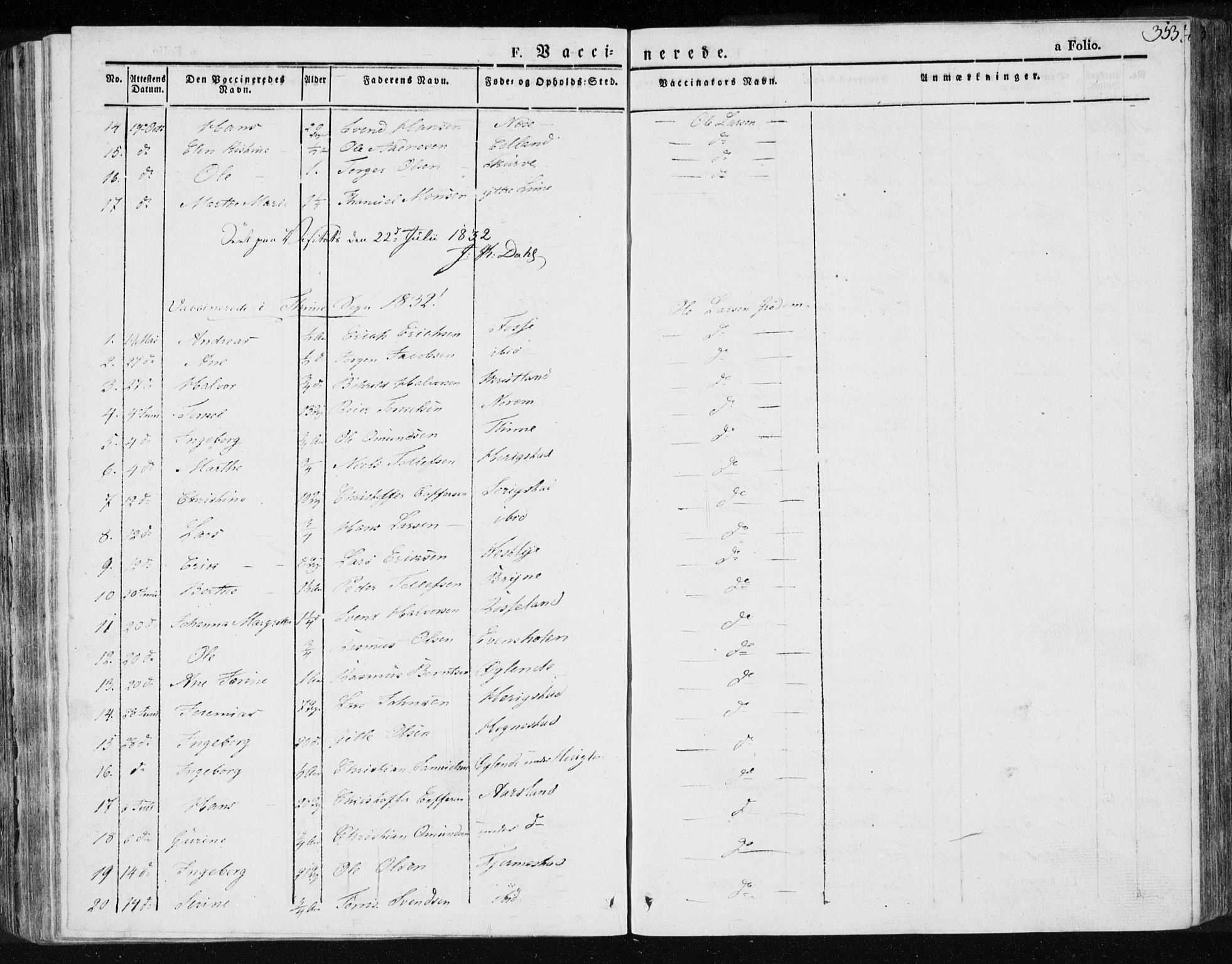 Lye sokneprestkontor, AV/SAST-A-101794/001/30BA/L0004: Parish register (official) no. A 4, 1826-1841, p. 353