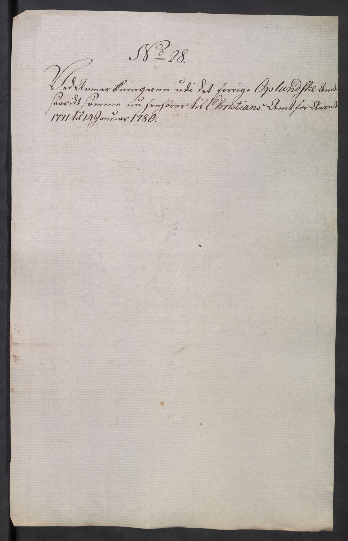 Rentekammeret inntil 1814, Reviderte regnskaper, Mindre regnskaper, AV/RA-EA-4068/Rb/L0014: Opplands amt, 1771-1779, p. 878