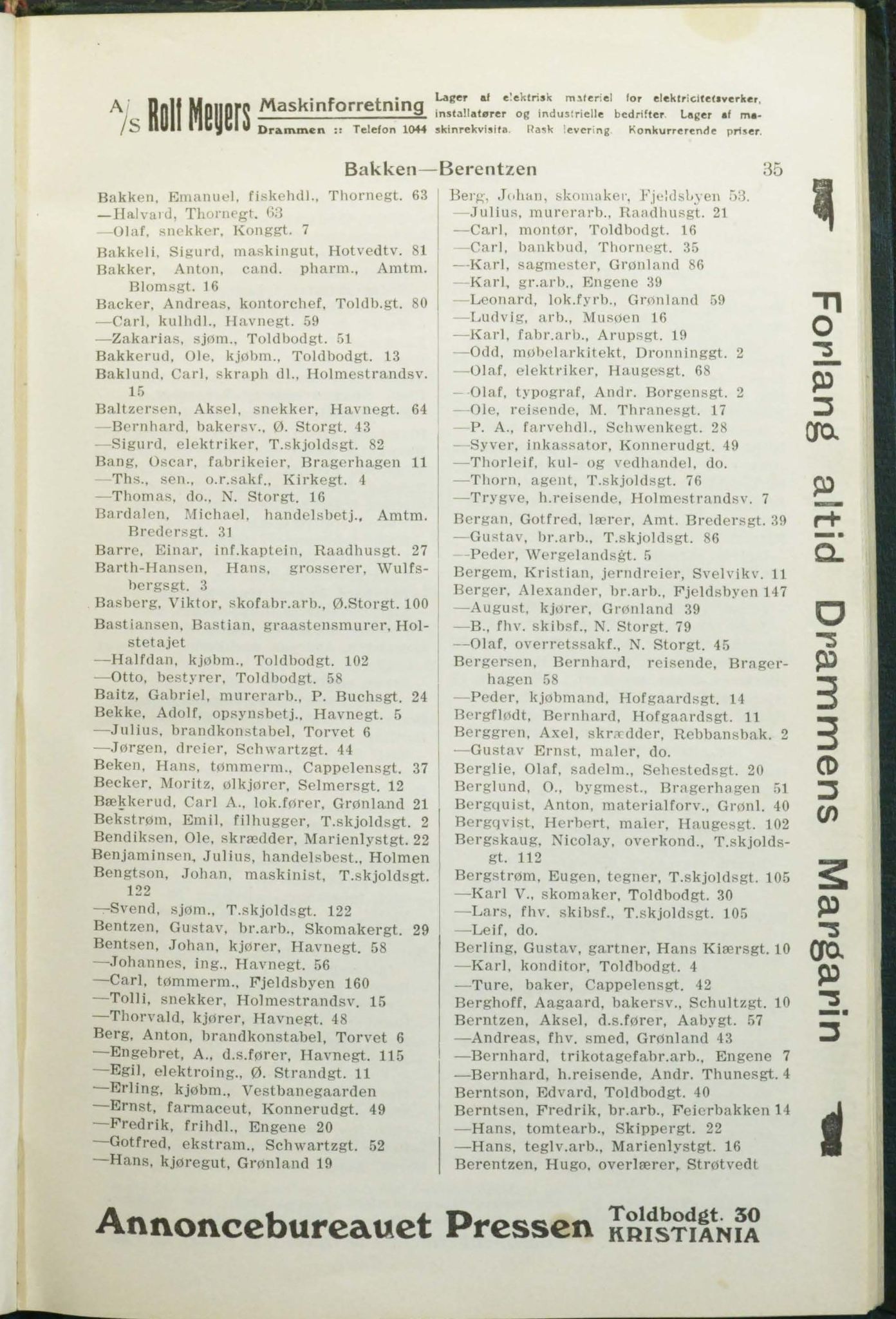 Drammen adressebok, DRMK/-, 1916-1917, p. 35