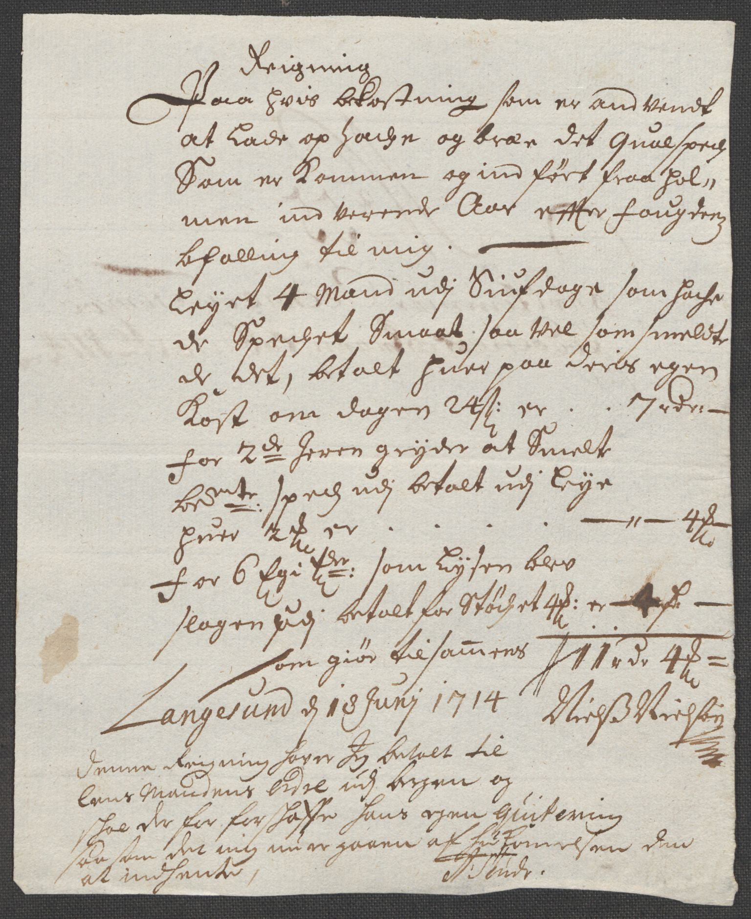 Rentekammeret inntil 1814, Reviderte regnskaper, Fogderegnskap, AV/RA-EA-4092/R68/L4760: Fogderegnskap Senja og Troms, 1714, p. 288