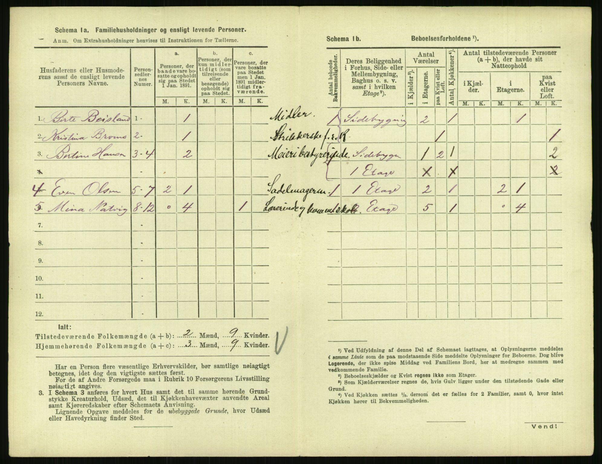 RA, 1891 census for 0904 Grimstad, 1891, p. 439