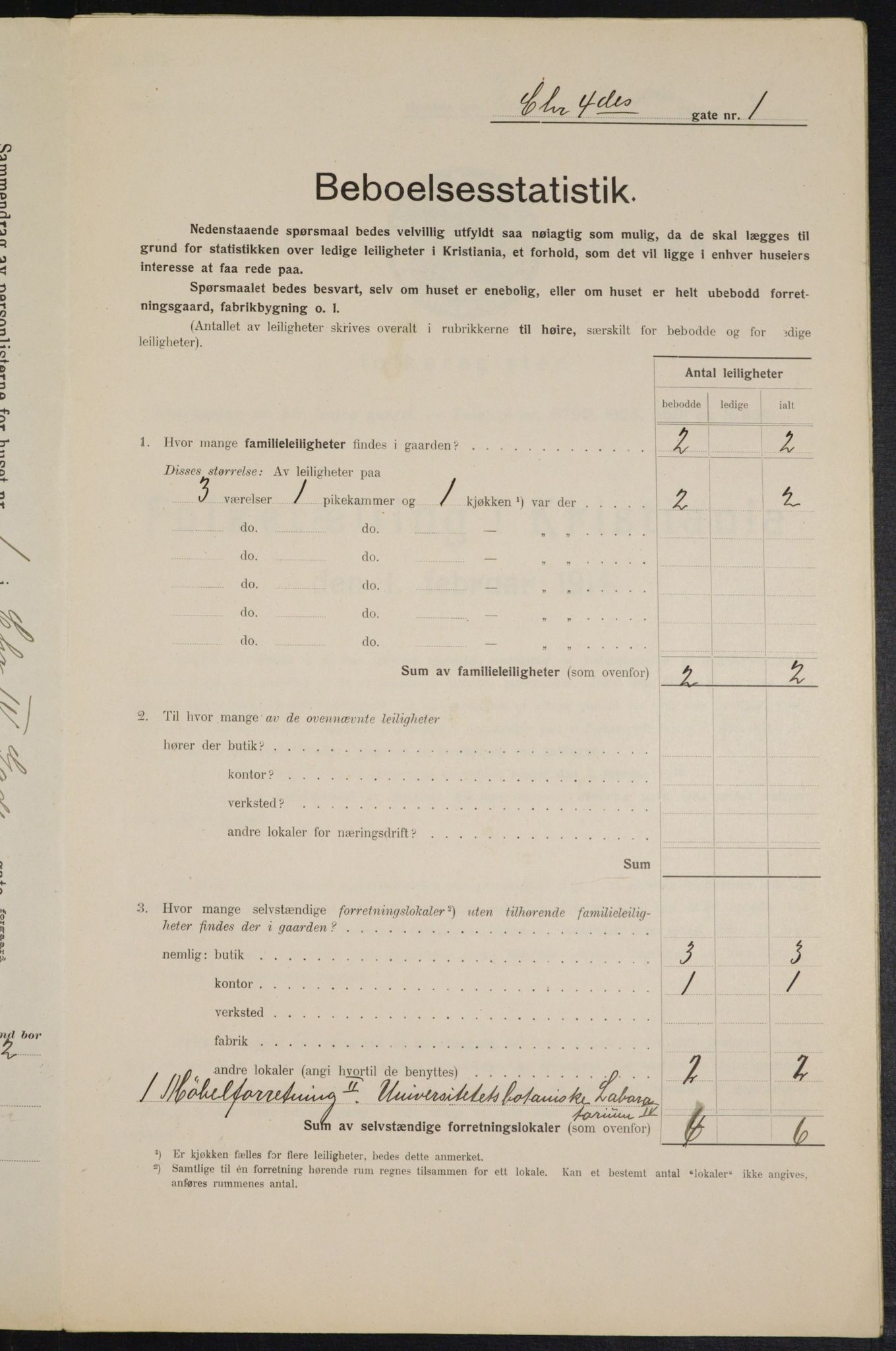 OBA, Municipal Census 1914 for Kristiania, 1914, p. 54059